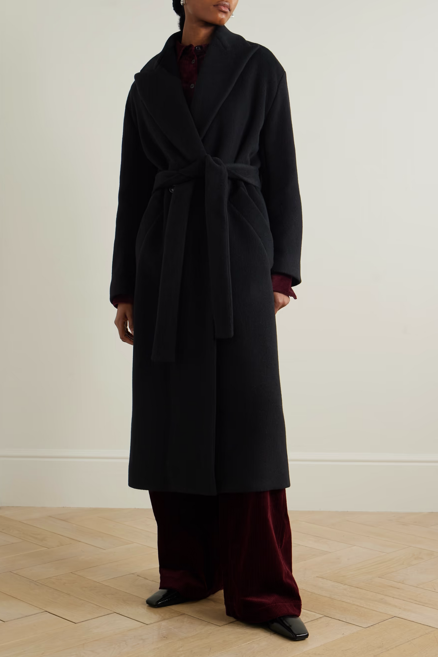 Belted Double-Breasted Wool Coat