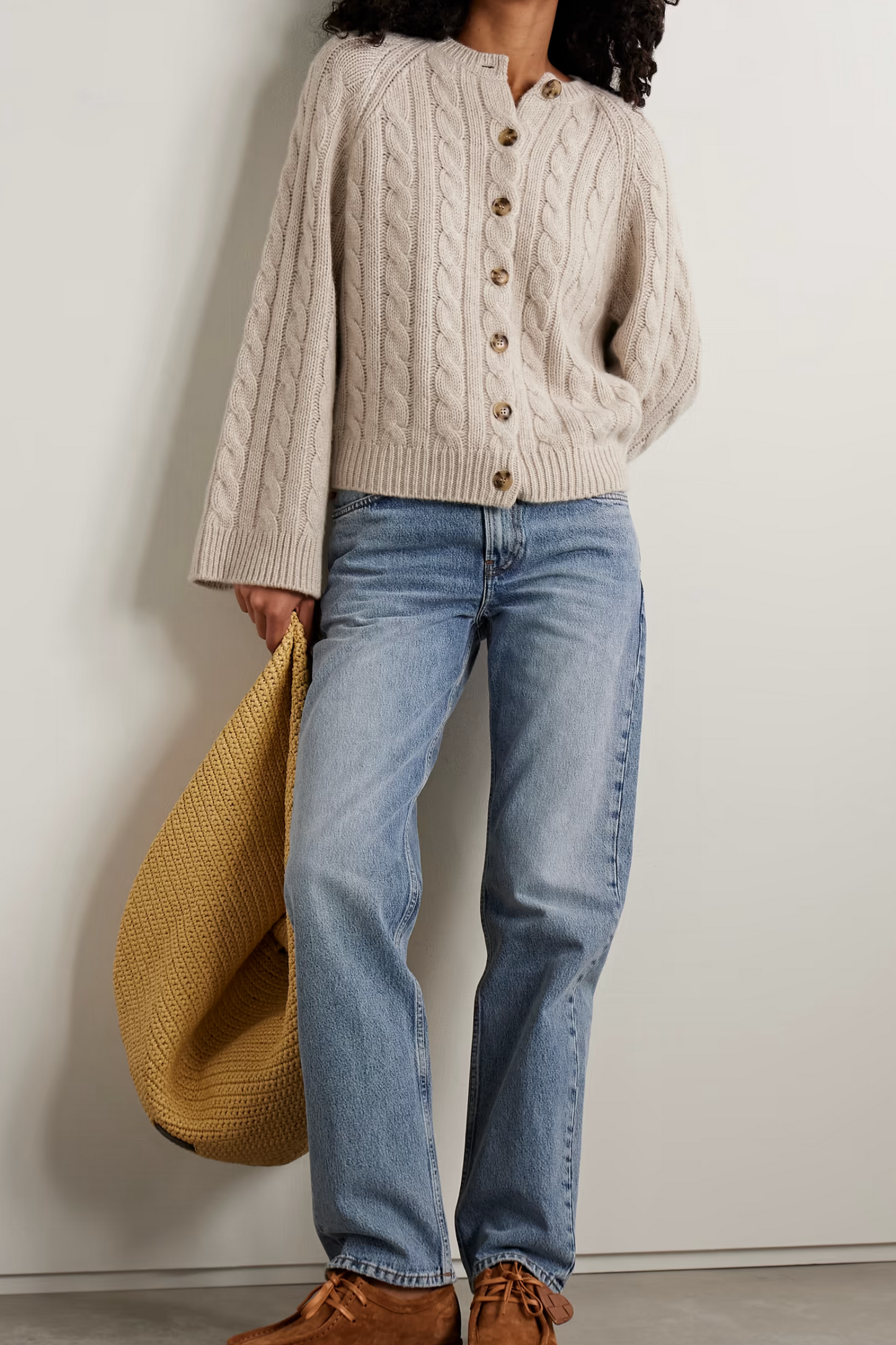 Virginie Cable-knit Cashmere Cardigan
