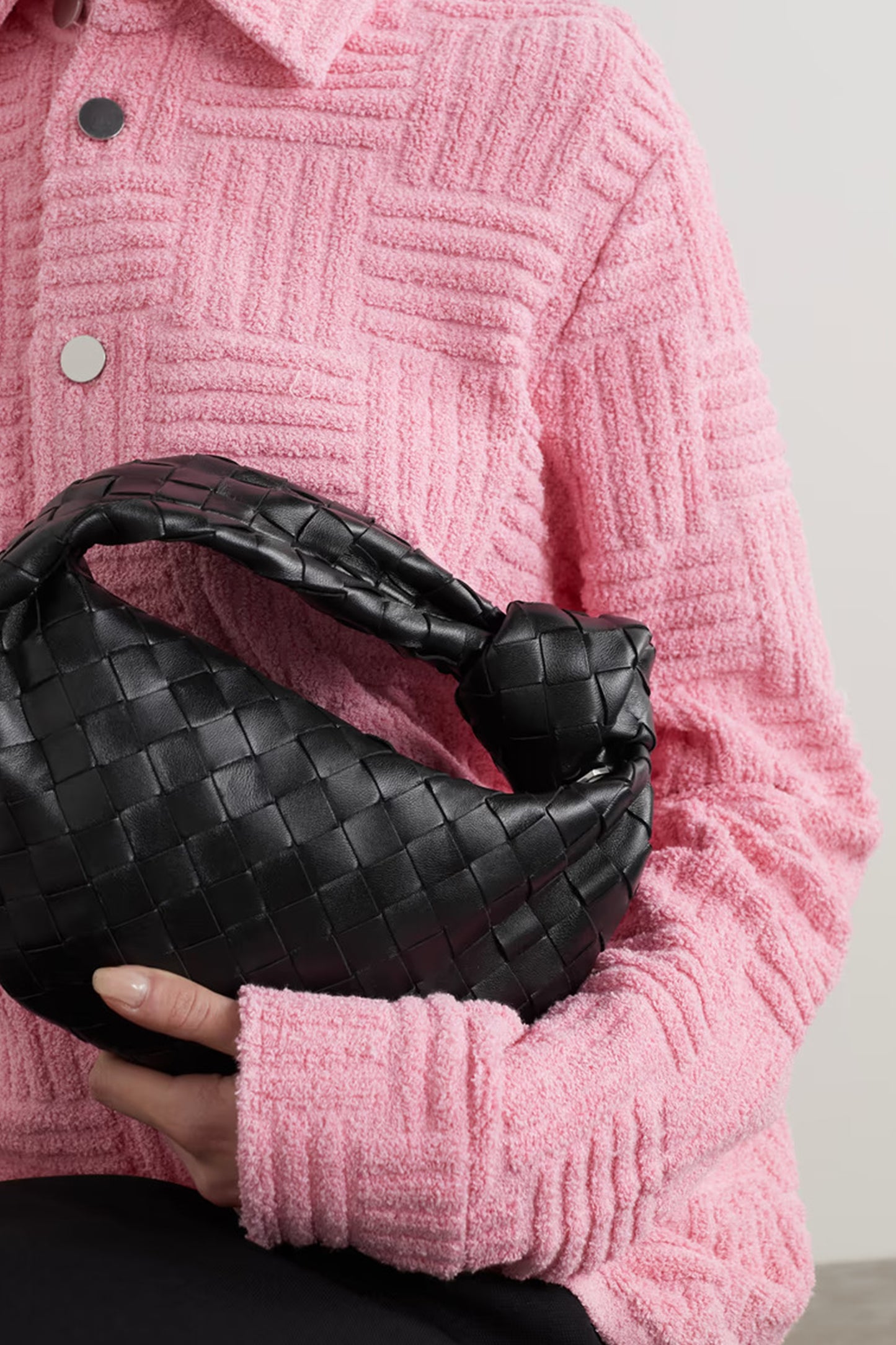 Jodie Mini Knotted Intrecciato Leather Tote