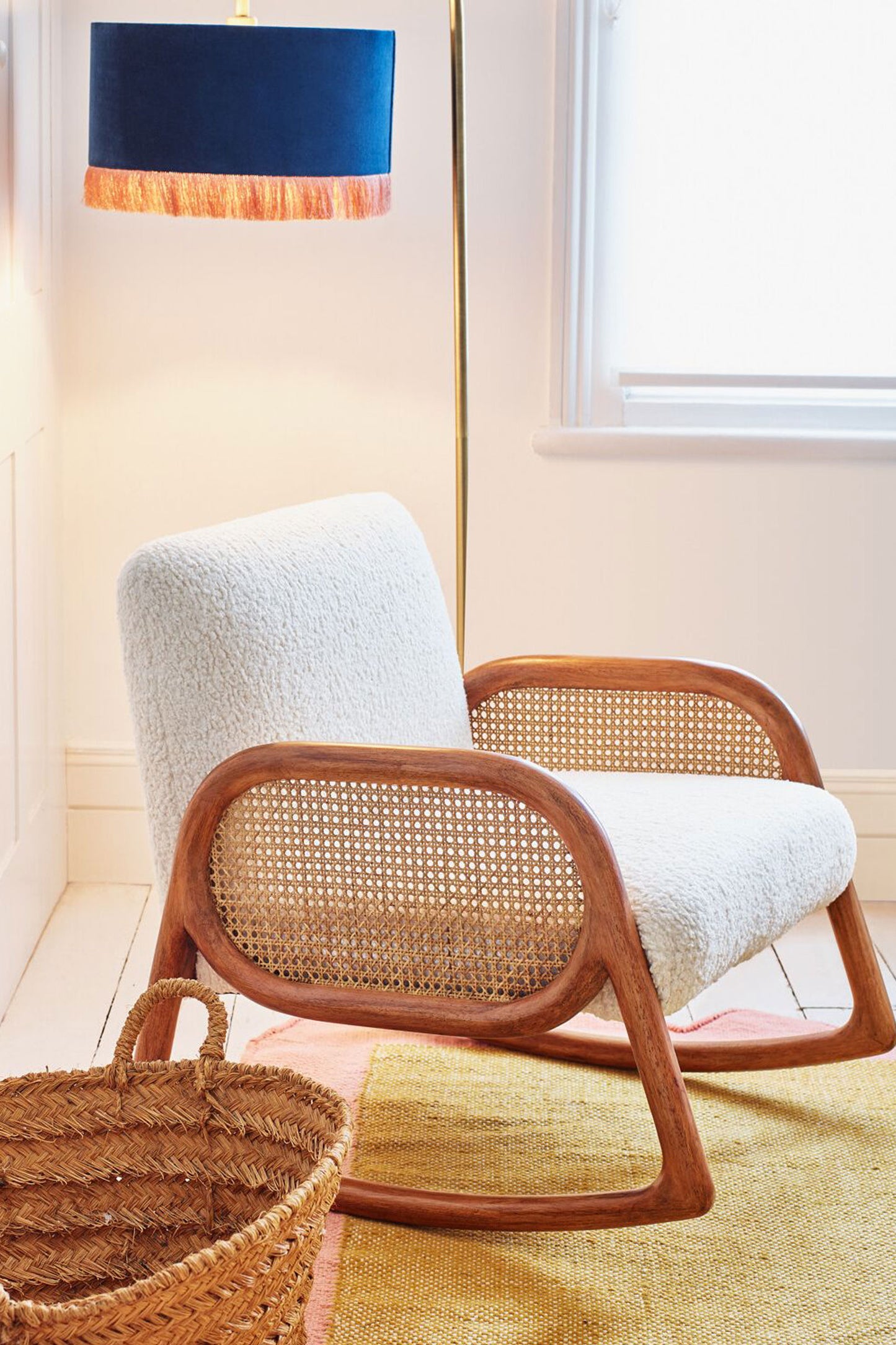 Loha Boucle & Rattan Rocking Chair