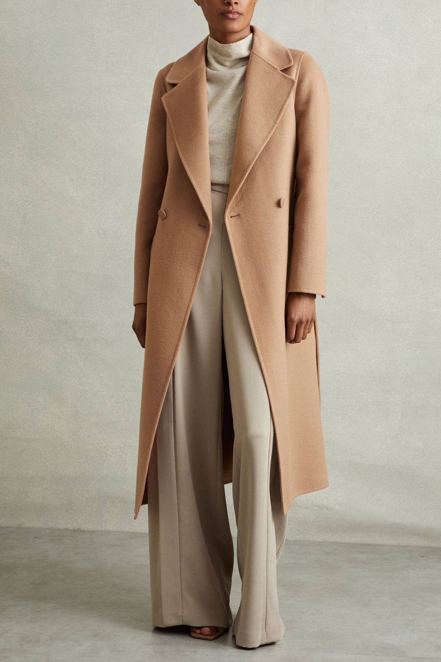 Wool Blend Double Breasted Blindseam Coat