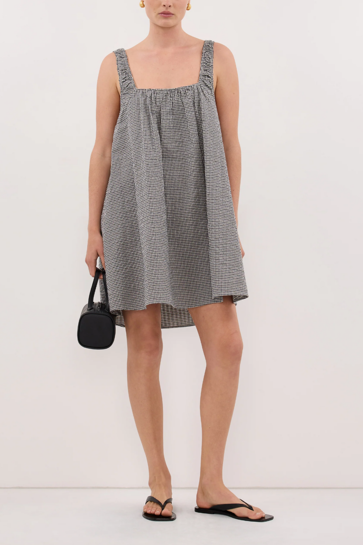 Briona Gingham Cotton Mini Dress