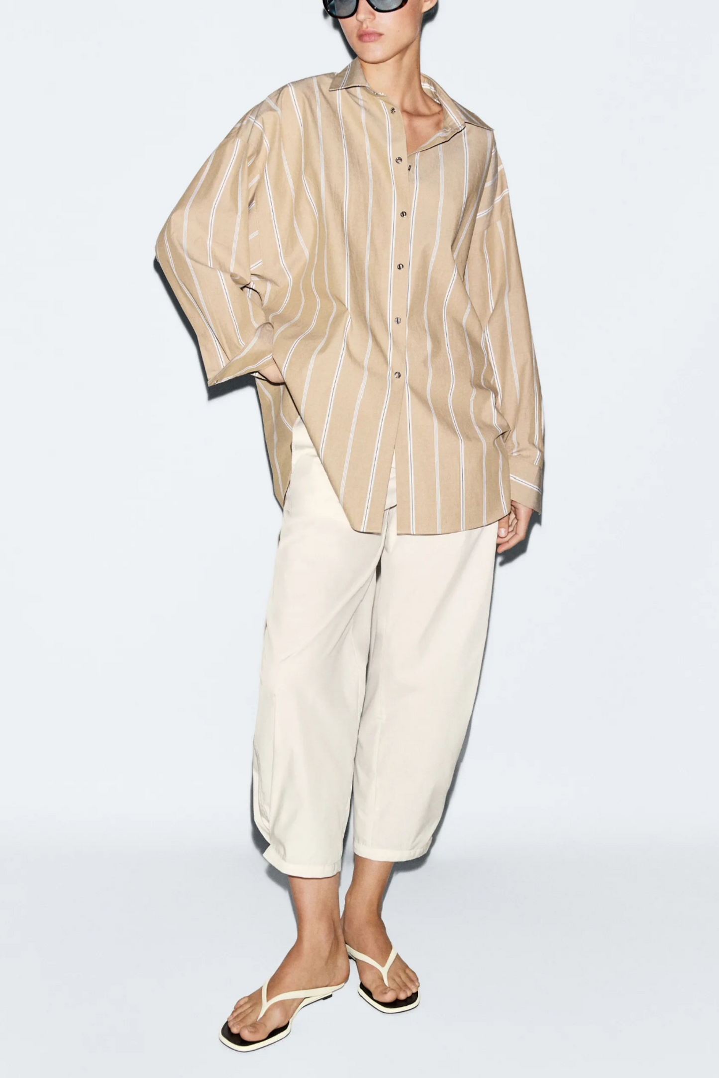 Striped Shirt with Button Detail