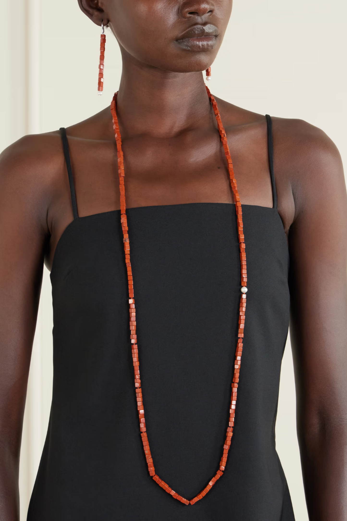Ines Sterling Silver, Jasper and Pearl Necklace