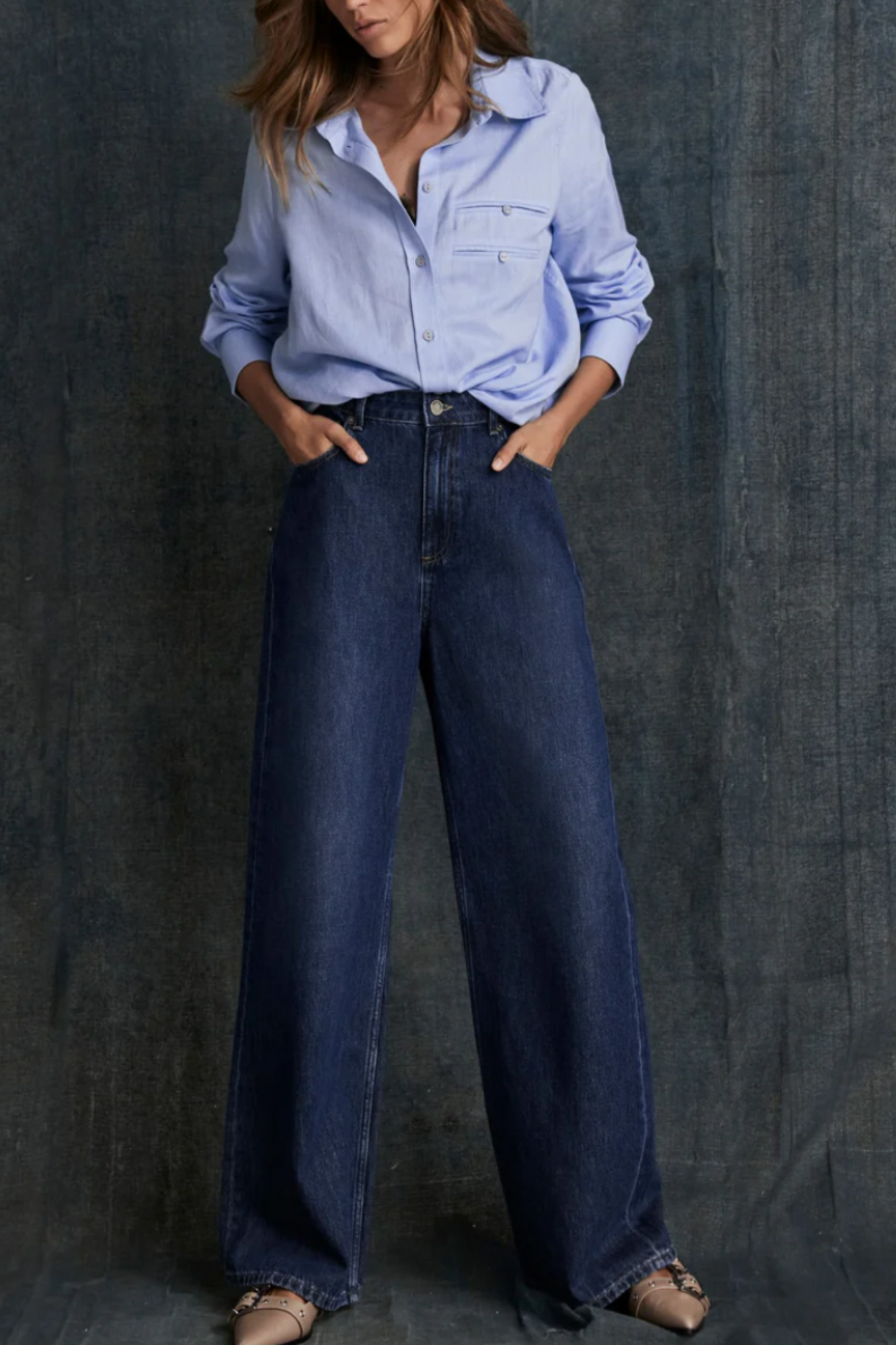 Dark Indigo Super Soft Wide Jeans