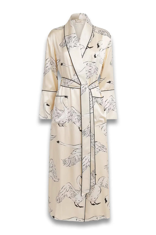 Silk Queenie Blanca Swan Night Robe
