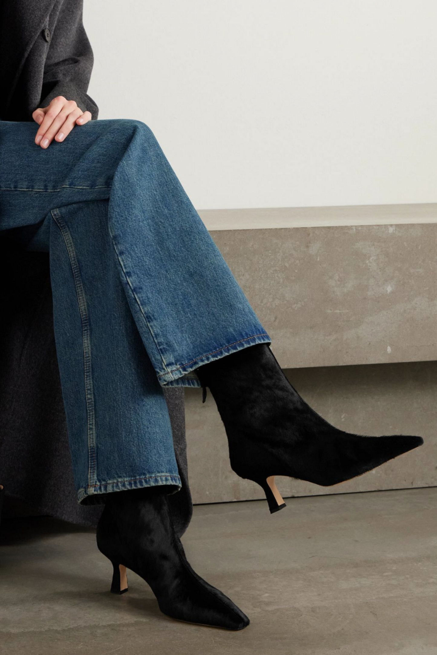 Elina Pony Hair Ankle Boots