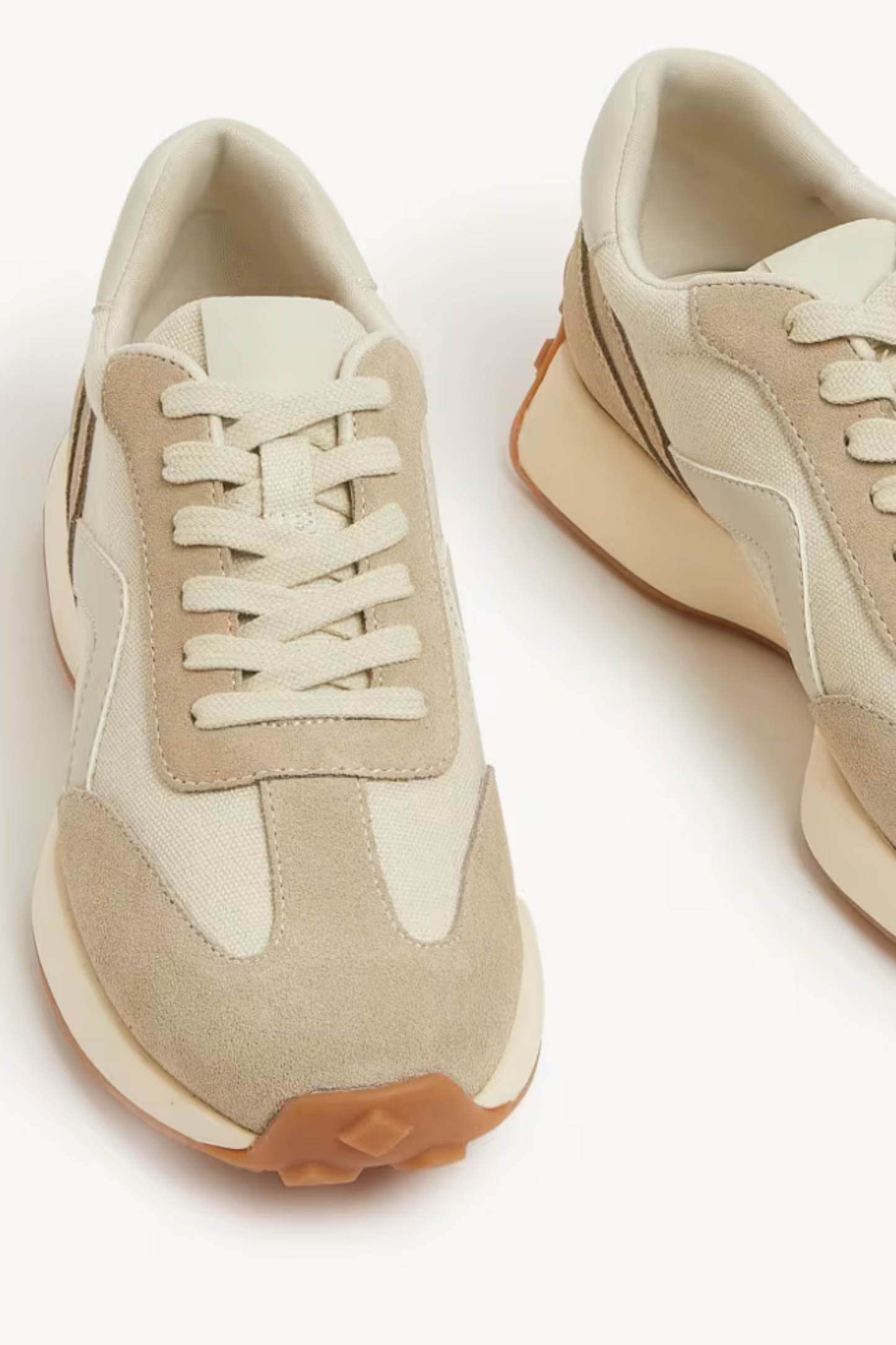 Leather Lace Up Side Detail Trainers