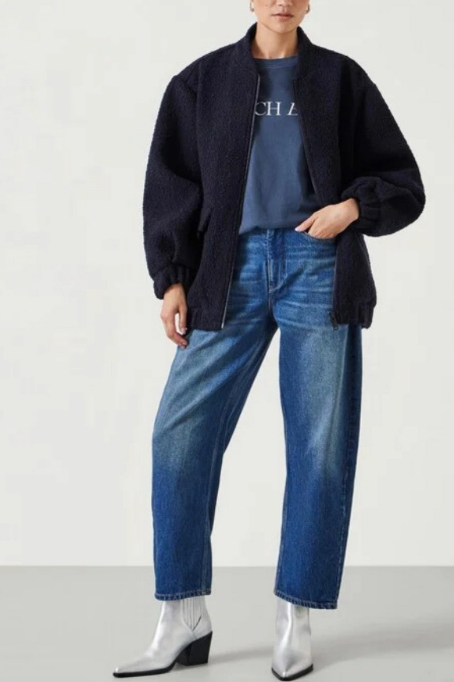 Aiden Bouclé Bomber Jacket