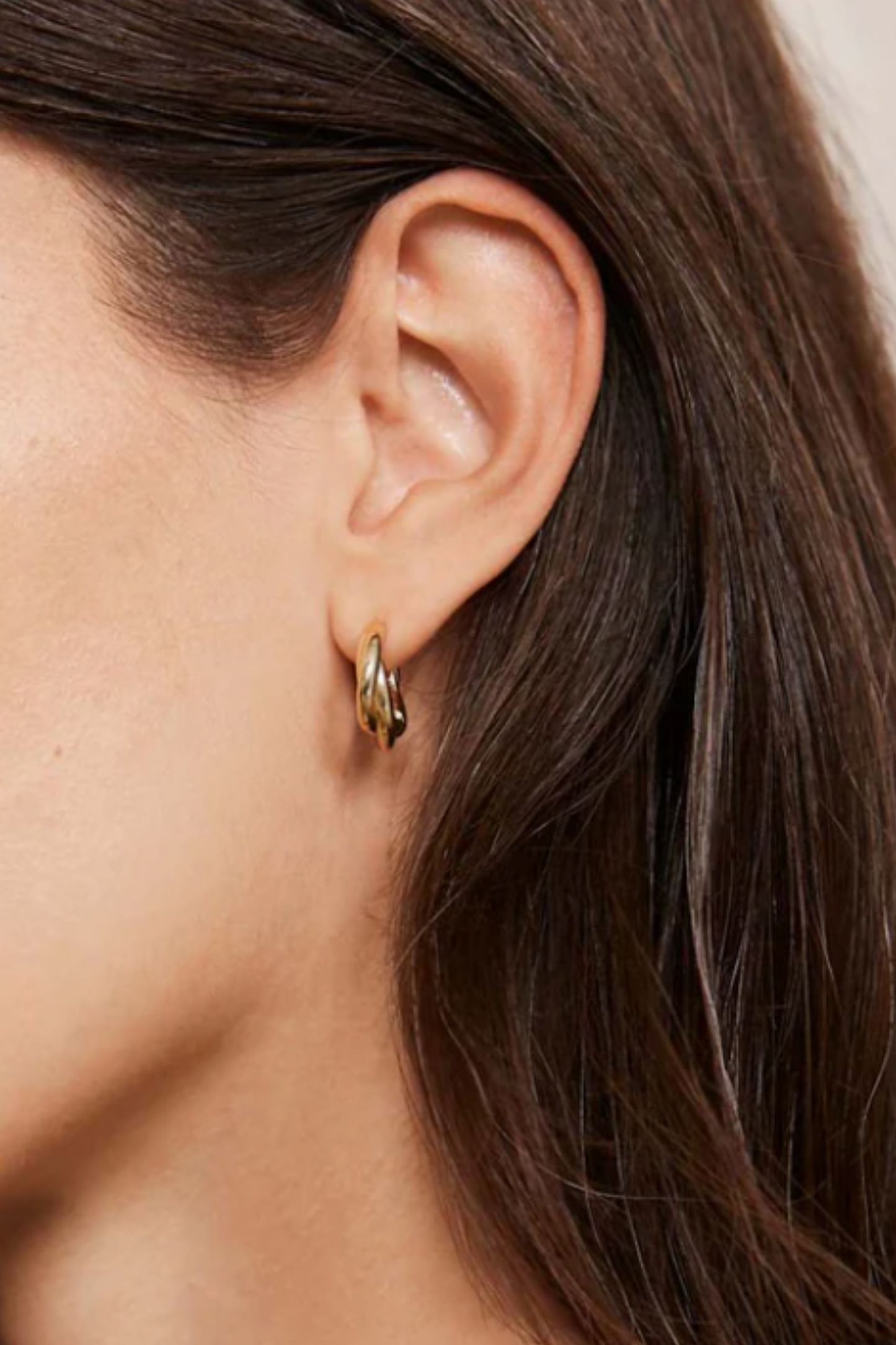 Gold Plated Twist Hoop Earrings