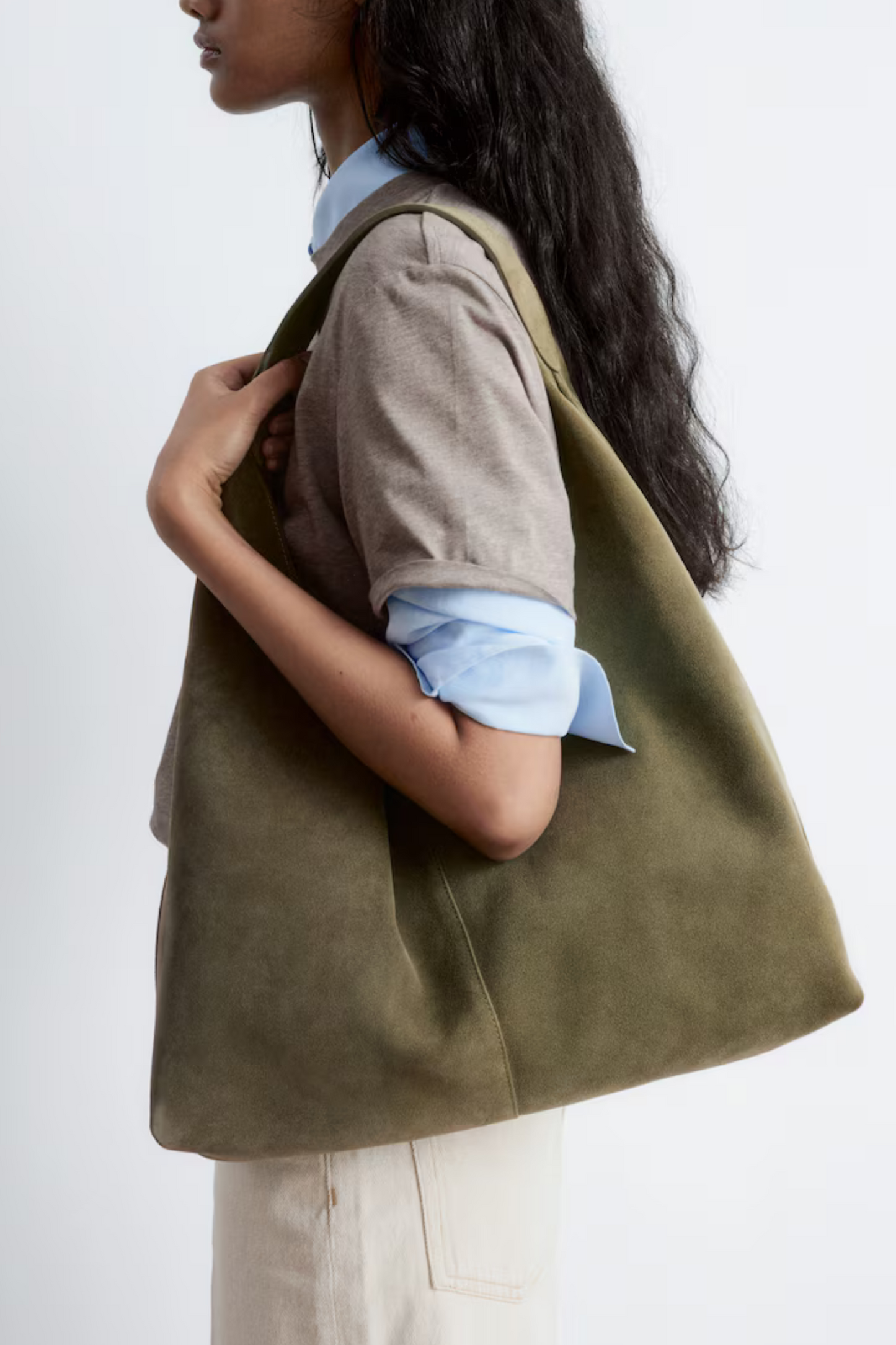Large Suede Tote Bag