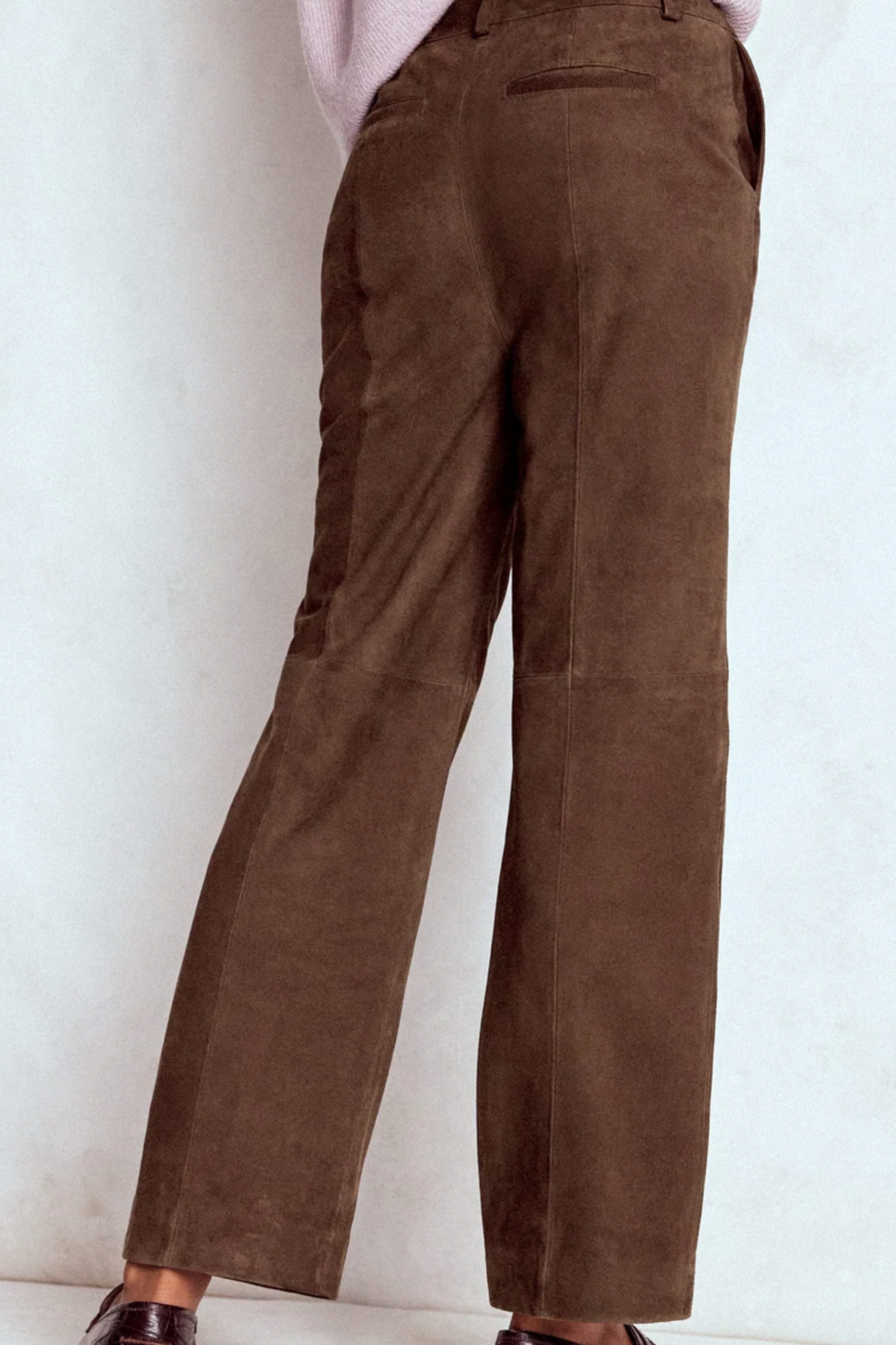 Suede Straight Leg Trousers