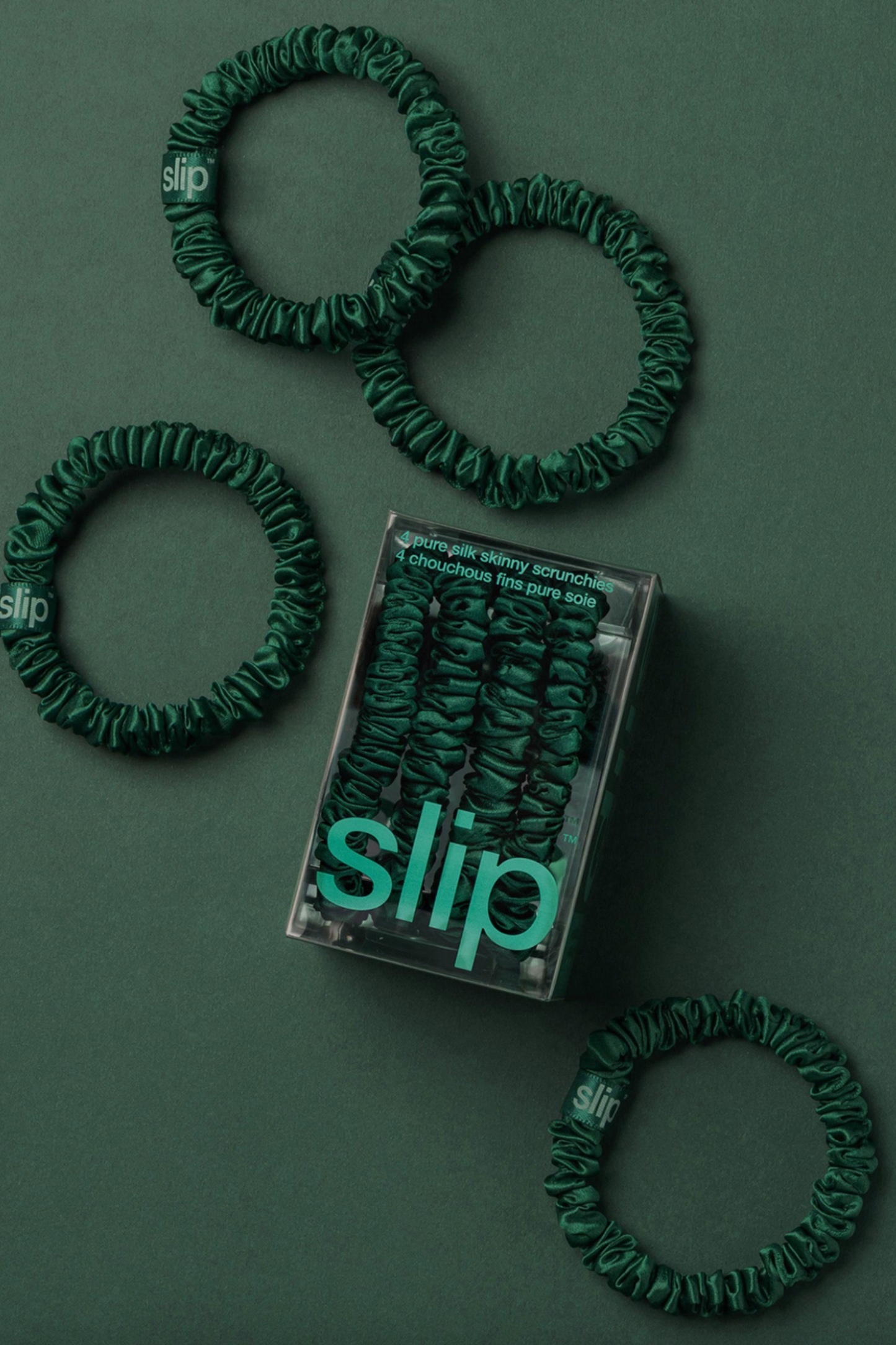 Forest Skinny Silk Scrunchies Pack of 4