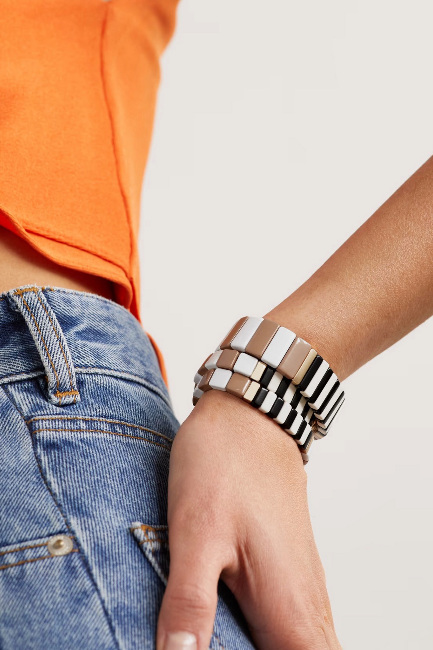 ROXANNE ASSOULIN Set of Three Gold-tone and Enamel Bracelets