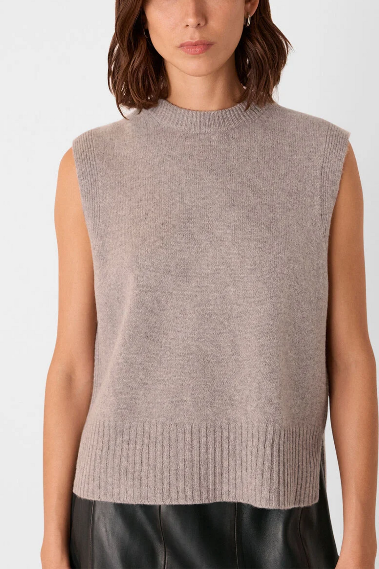 Neutral Wool Sleeveless Tank