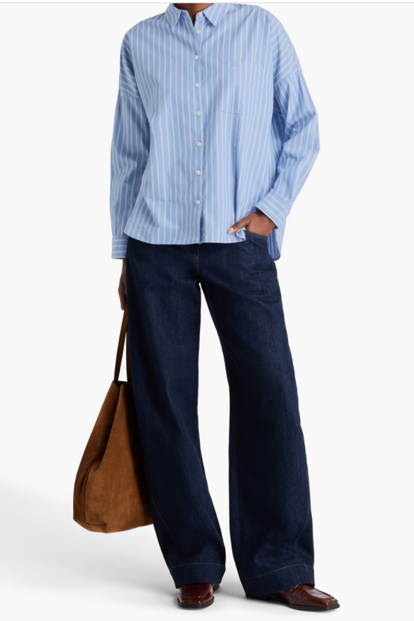 Jo Striped Cotton-poplin