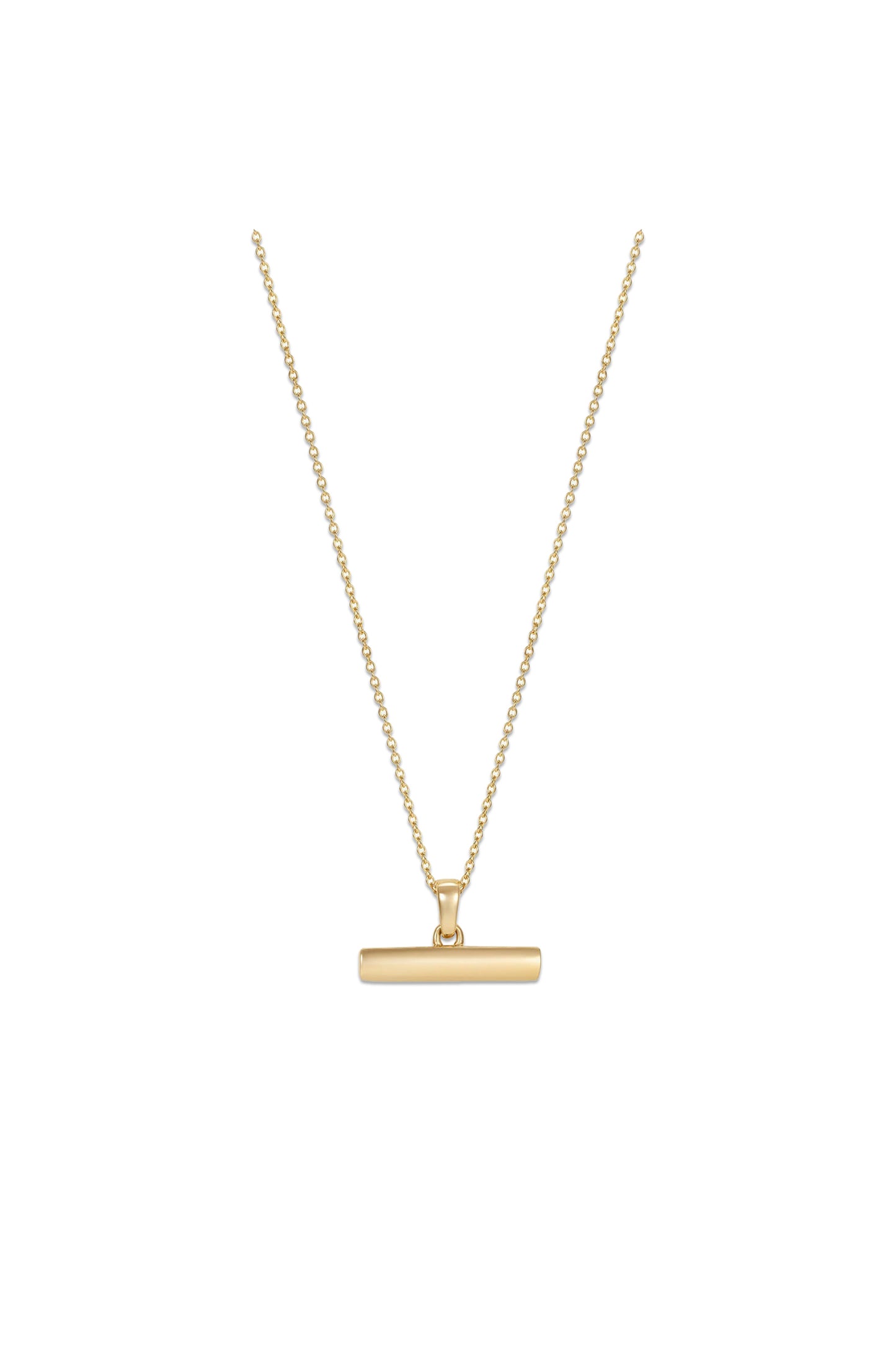 886 Small T-Bar Pendant With Chain In 18Ct Yellow Gold