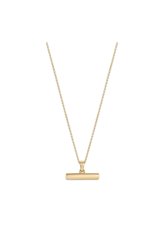 886 Small T-Bar Pendant With Chain In 18Ct Yellow Gold