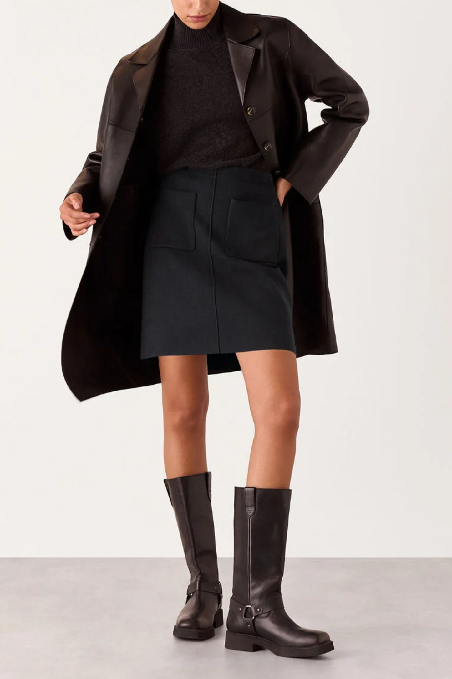 Patch Pocket Knitted Skirt