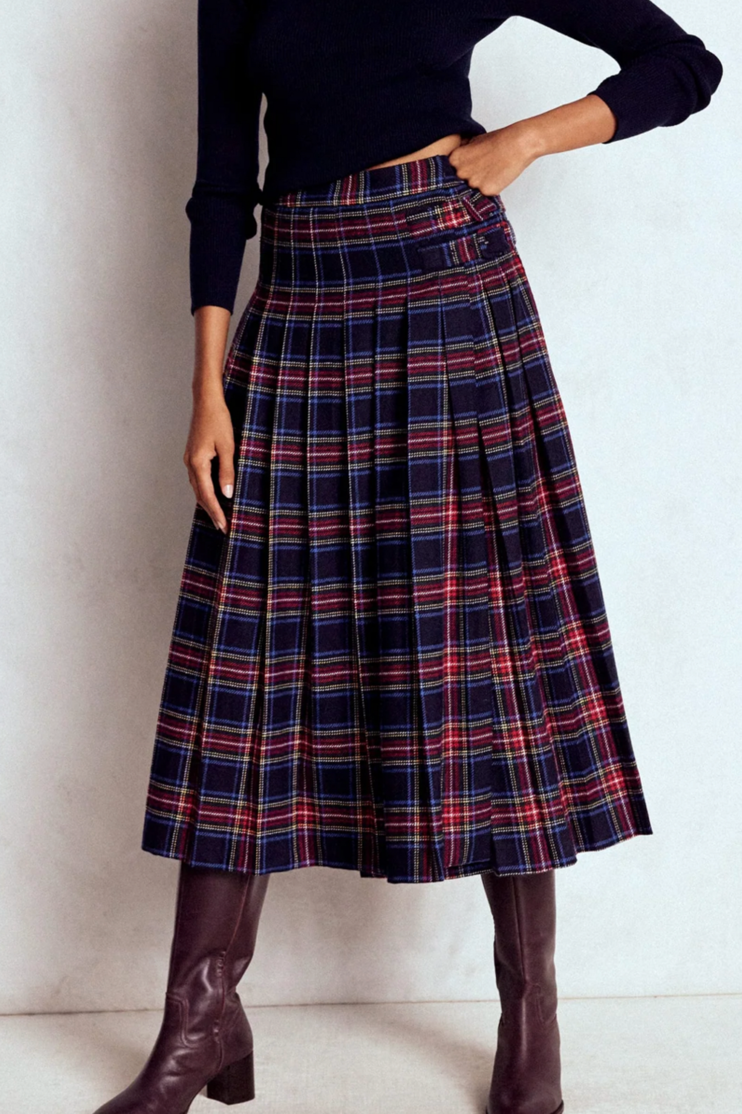 Josephine Wool Kilt Skirt