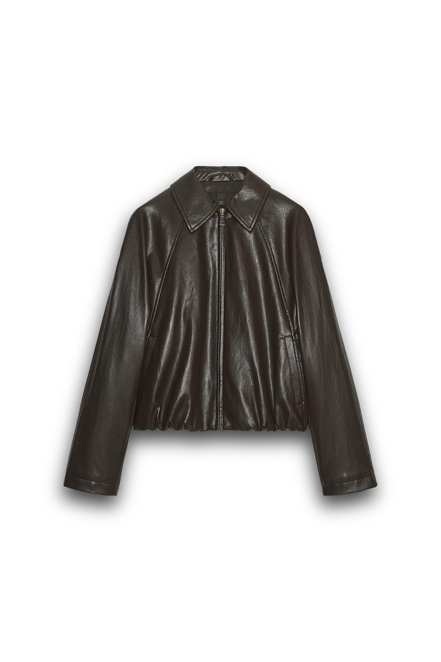 Faux Leather Bomber Jacket