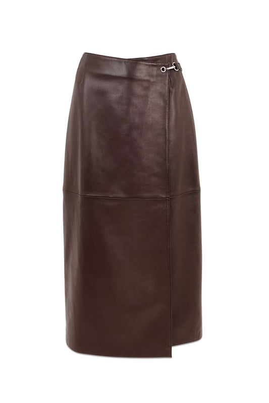Josie Wrap Leather Skirt