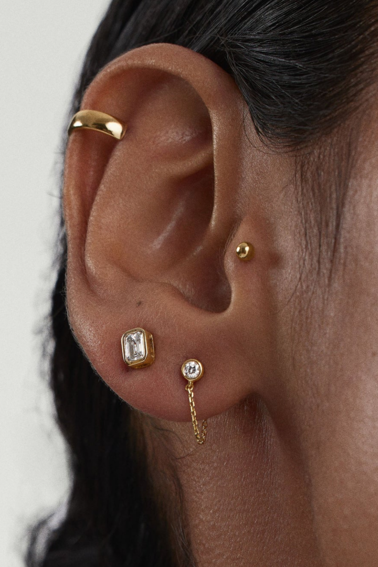 Lab Grown Diamond Round Chain Stud
