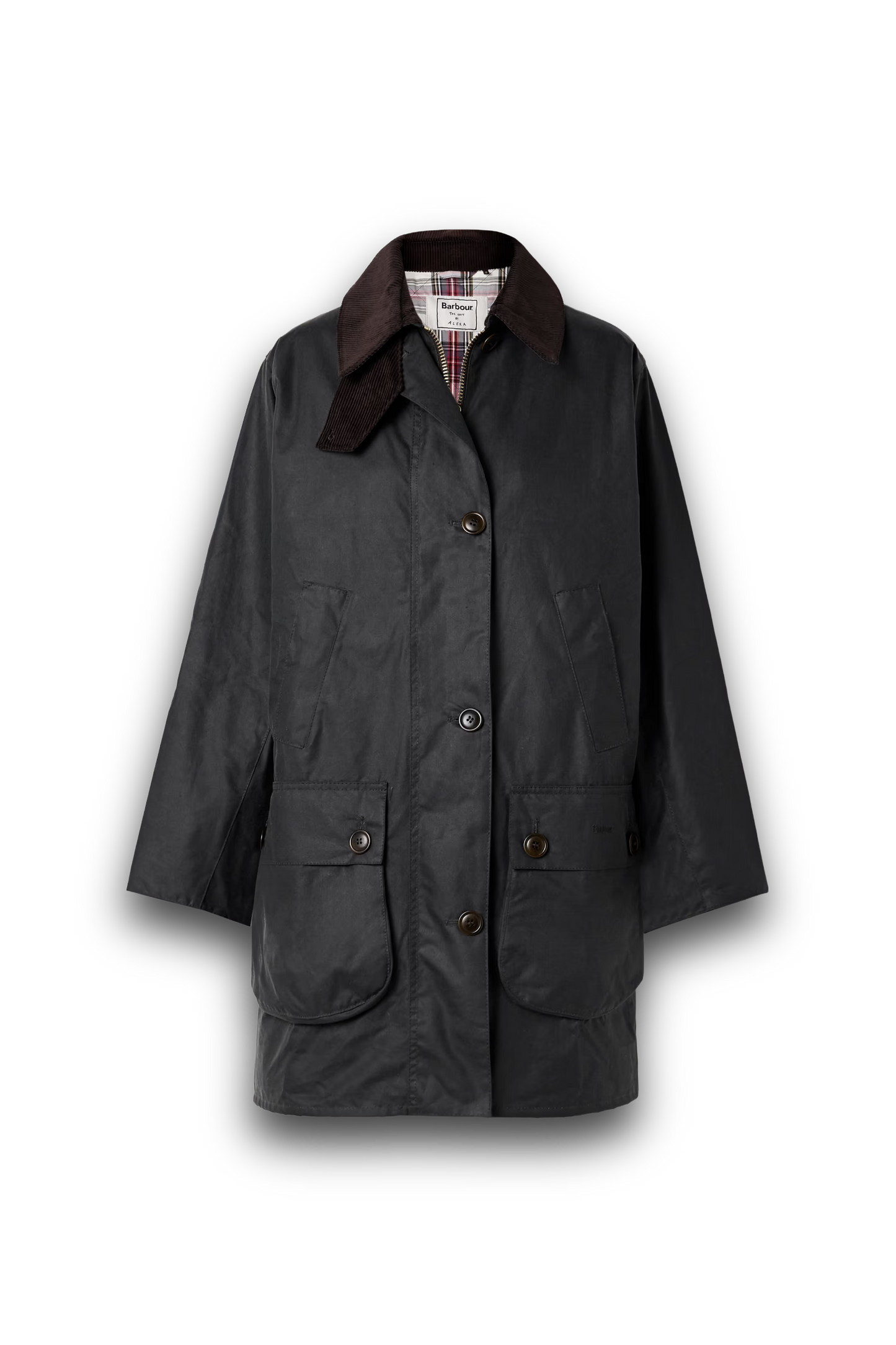 Corduroy-trimmed Waxed-cotton Jacket