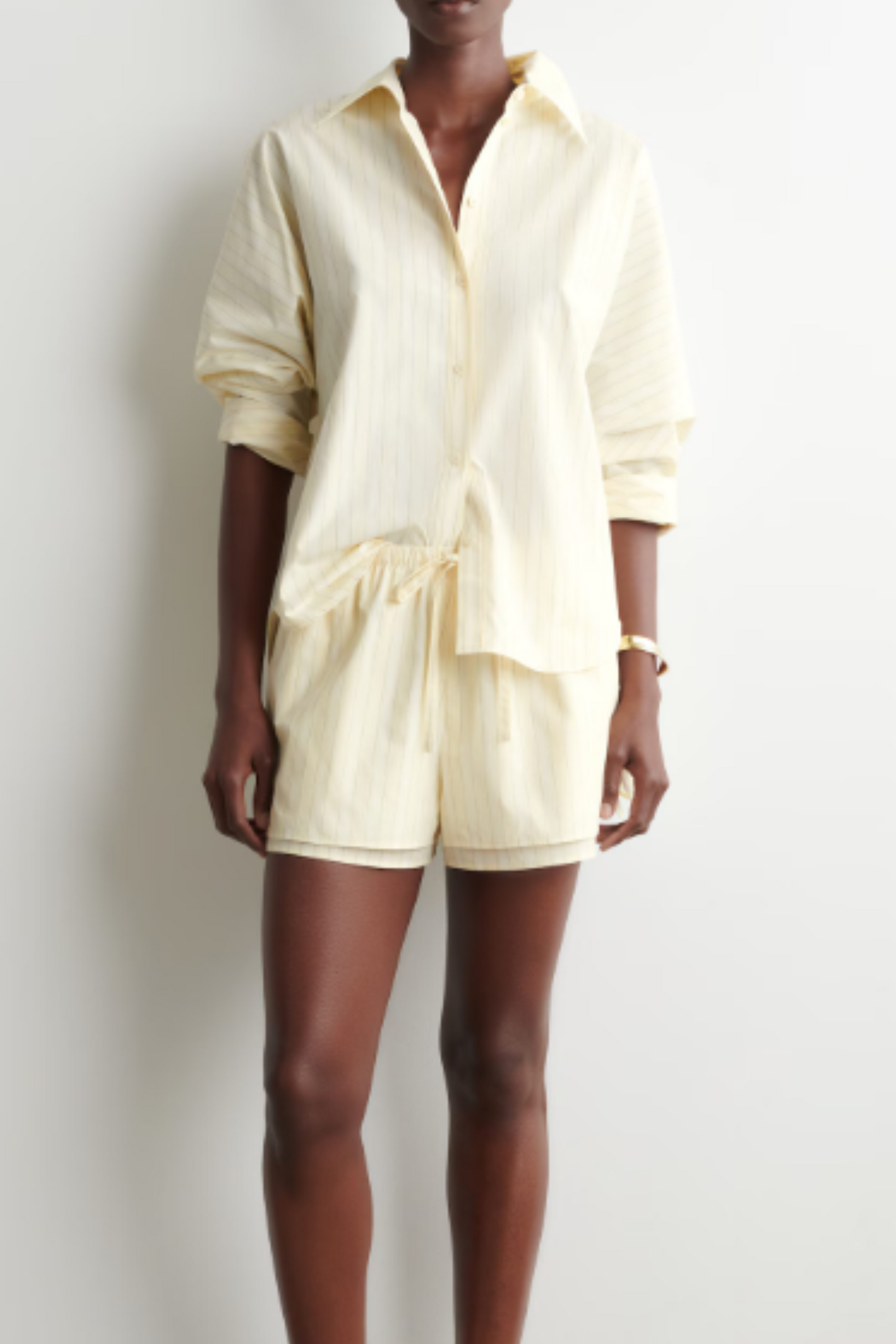 Layered Drawstring Cotton-Poplin Shorts