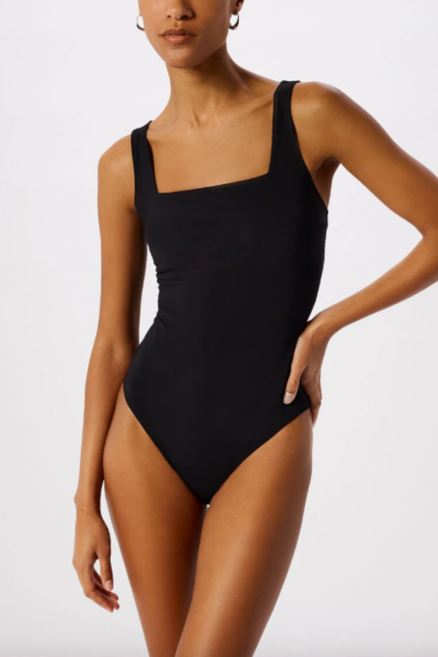 Black Marcia Square Neck Swimsuit