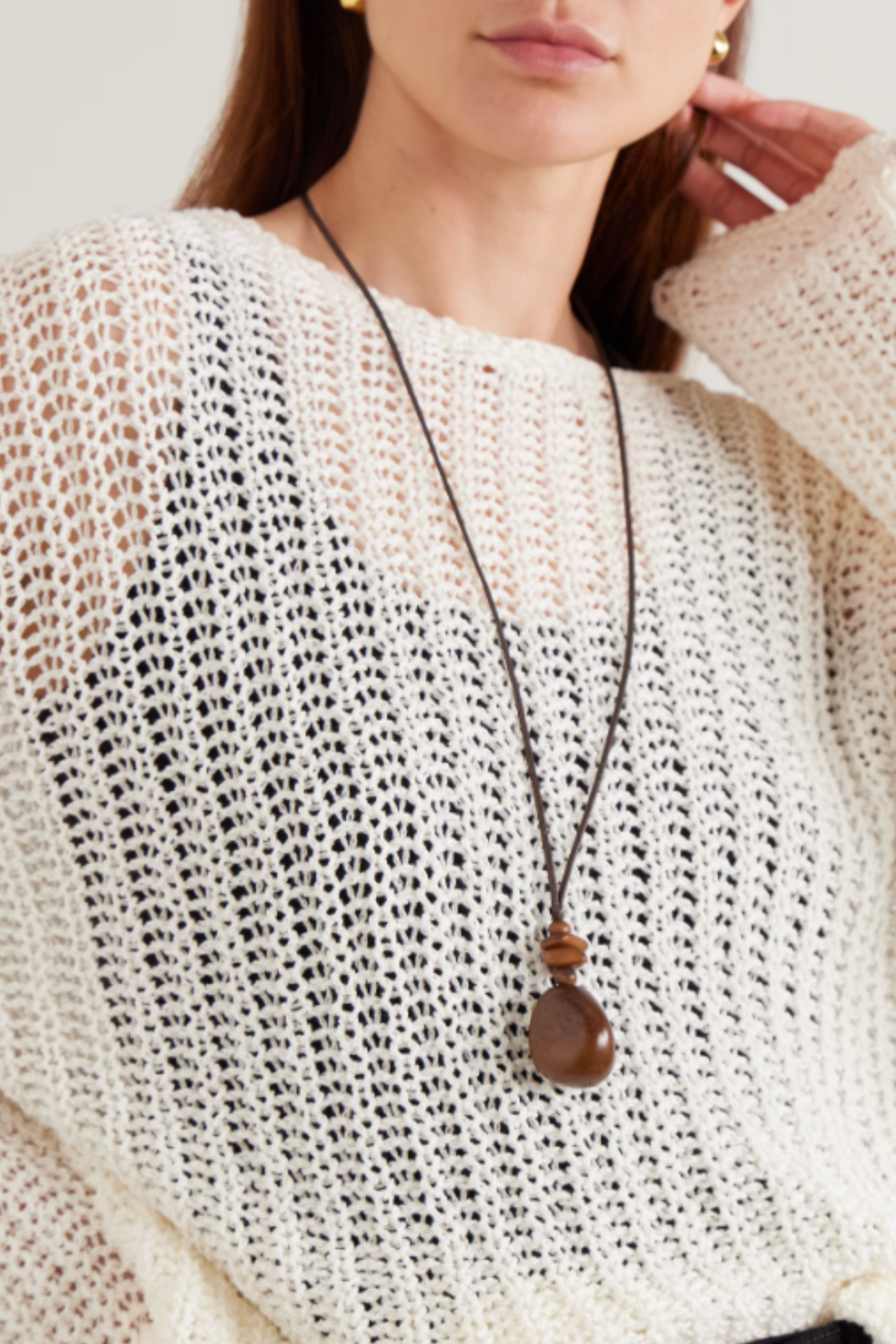 The Pendant Tagua and Leather Necklace