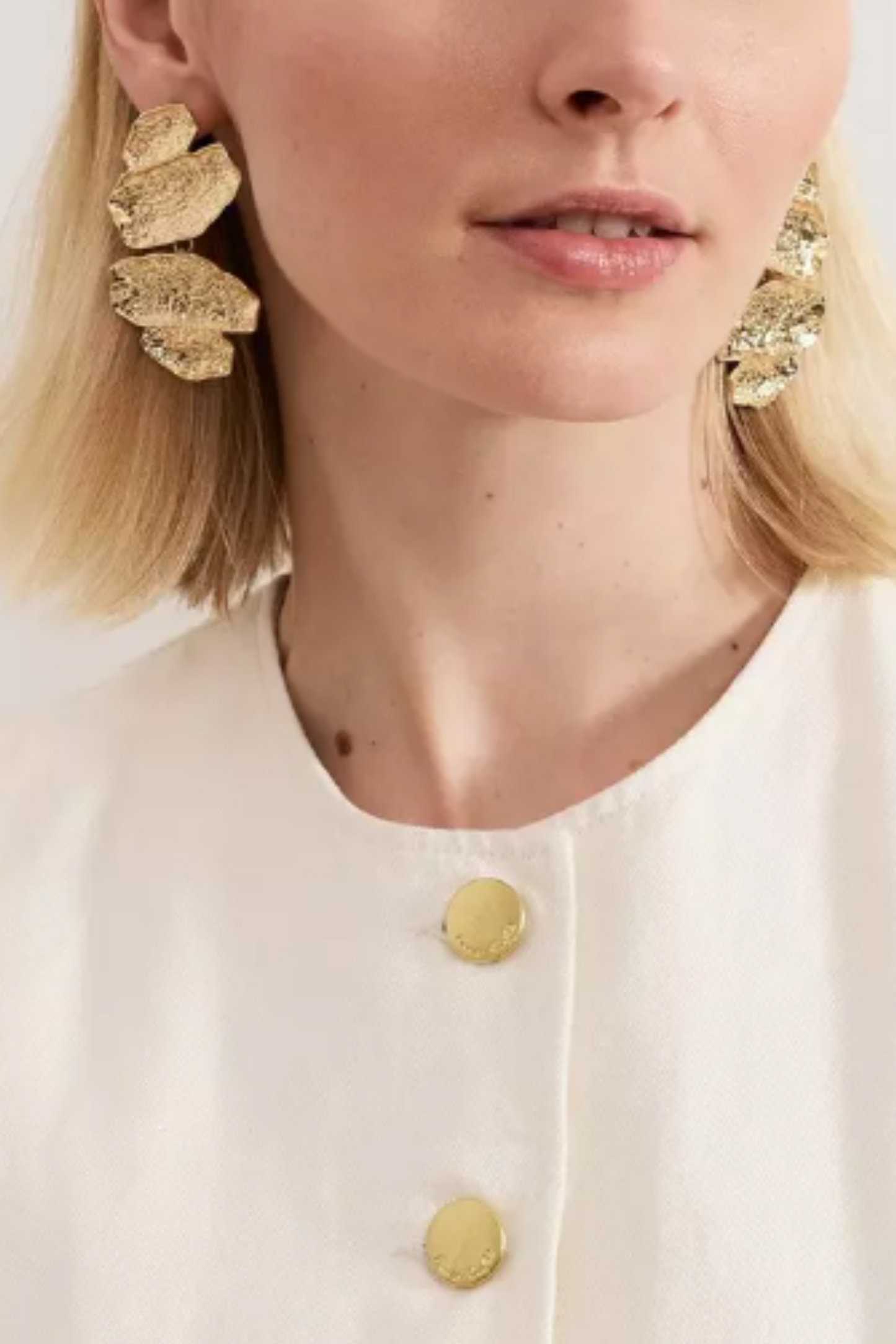 Gold Textured Statement Earrings
