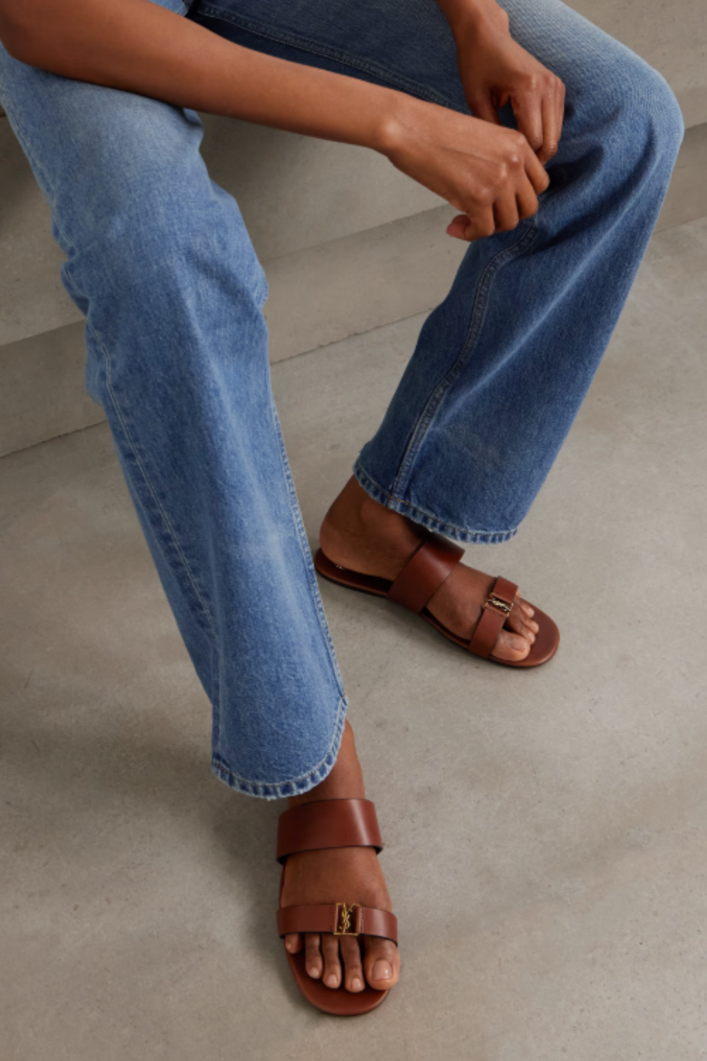 Babylone Embellished Leather Slides
