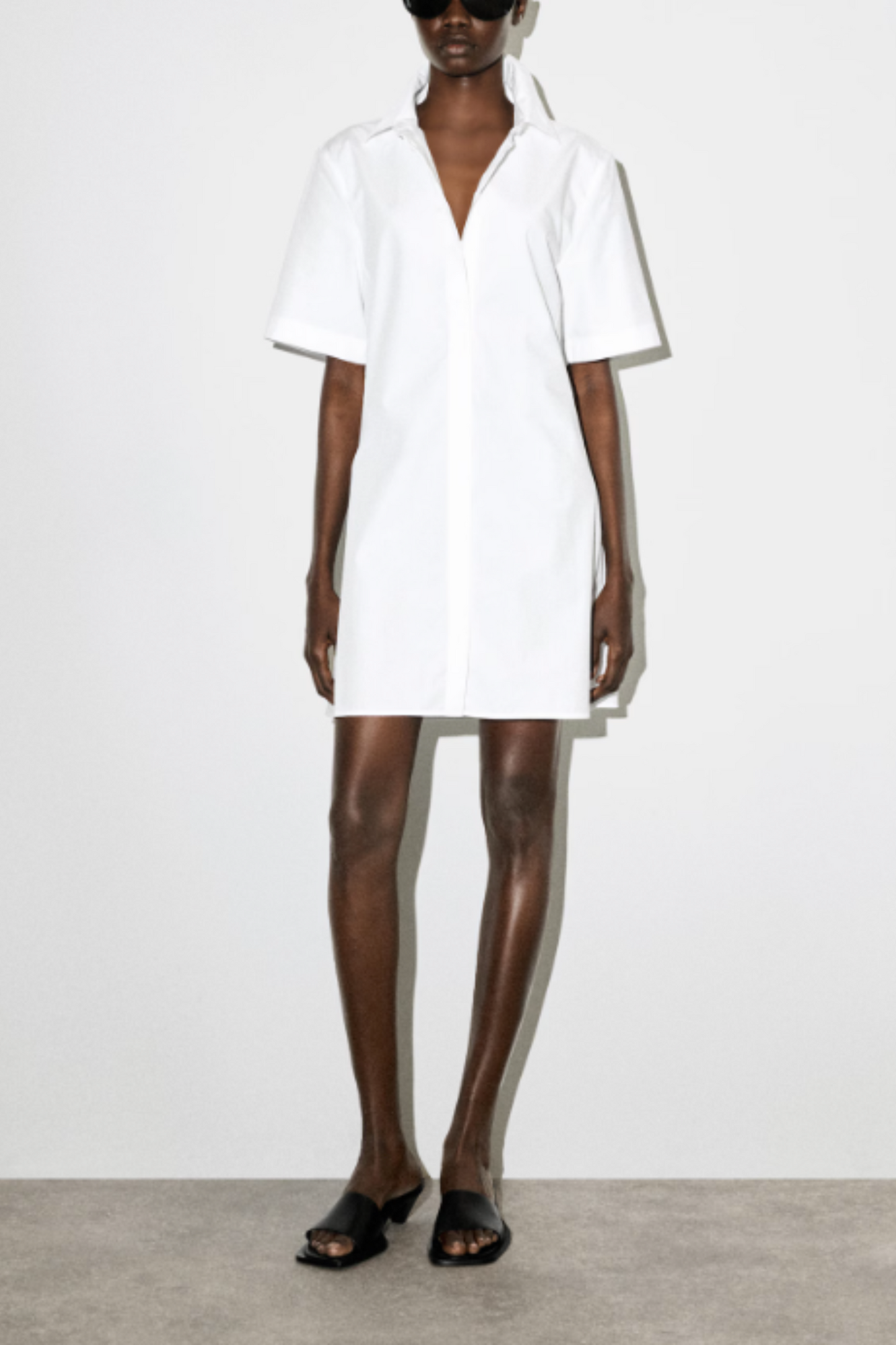Classic Cotton Mini Shirt Dress