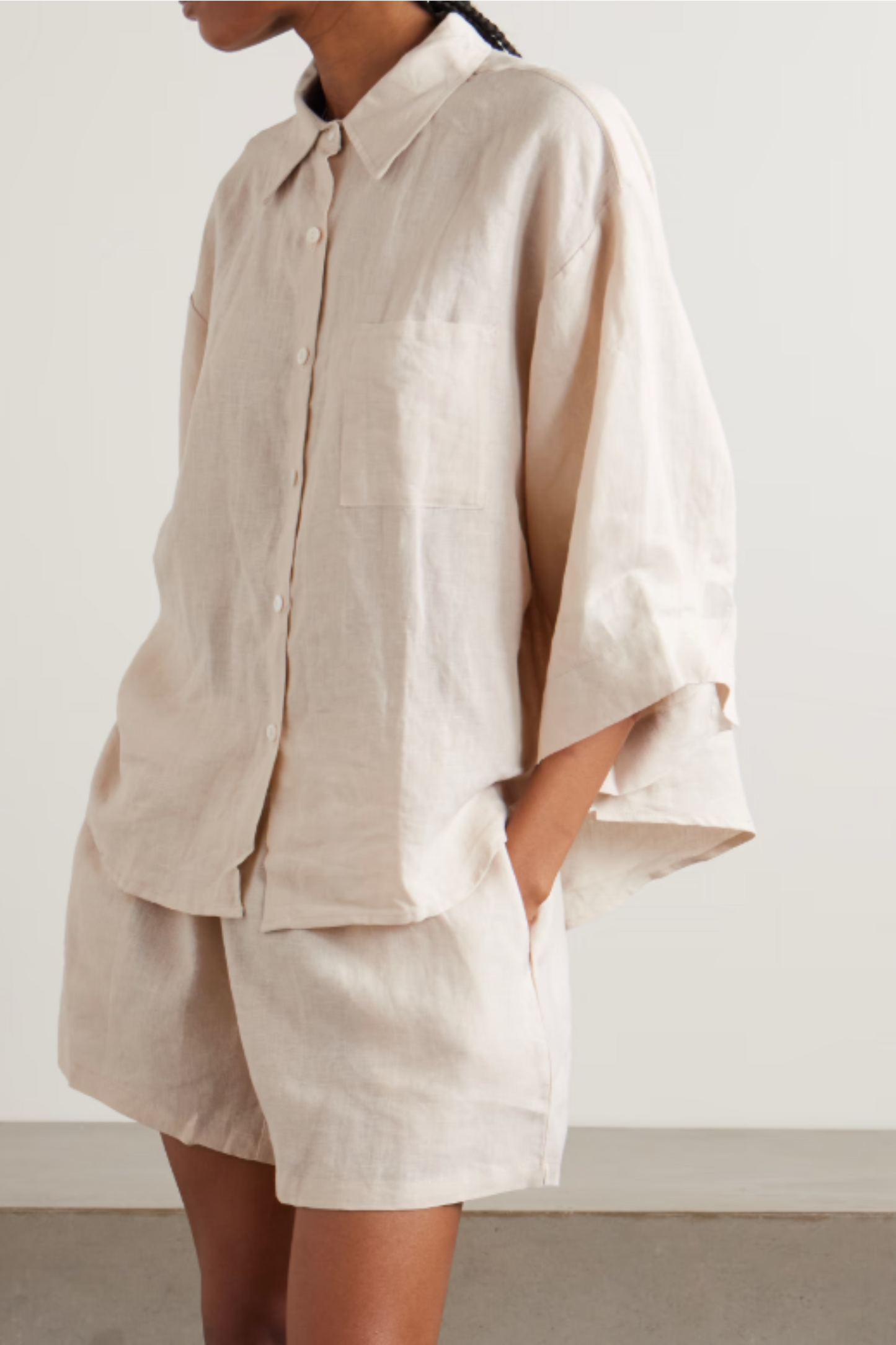 03 Linen Shirt And Shorts Set