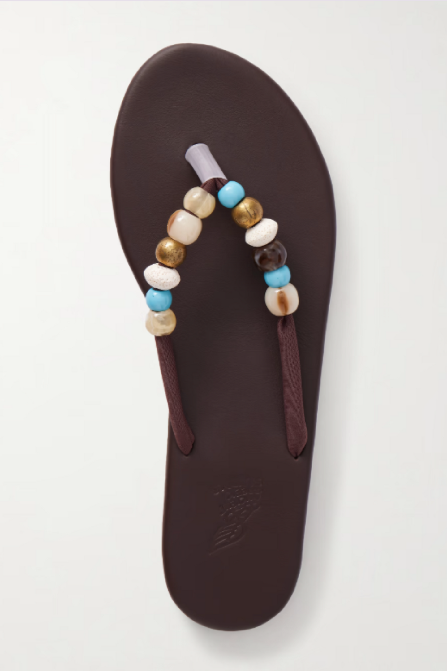 Saionara Bead-embellished Leather Flip Flops