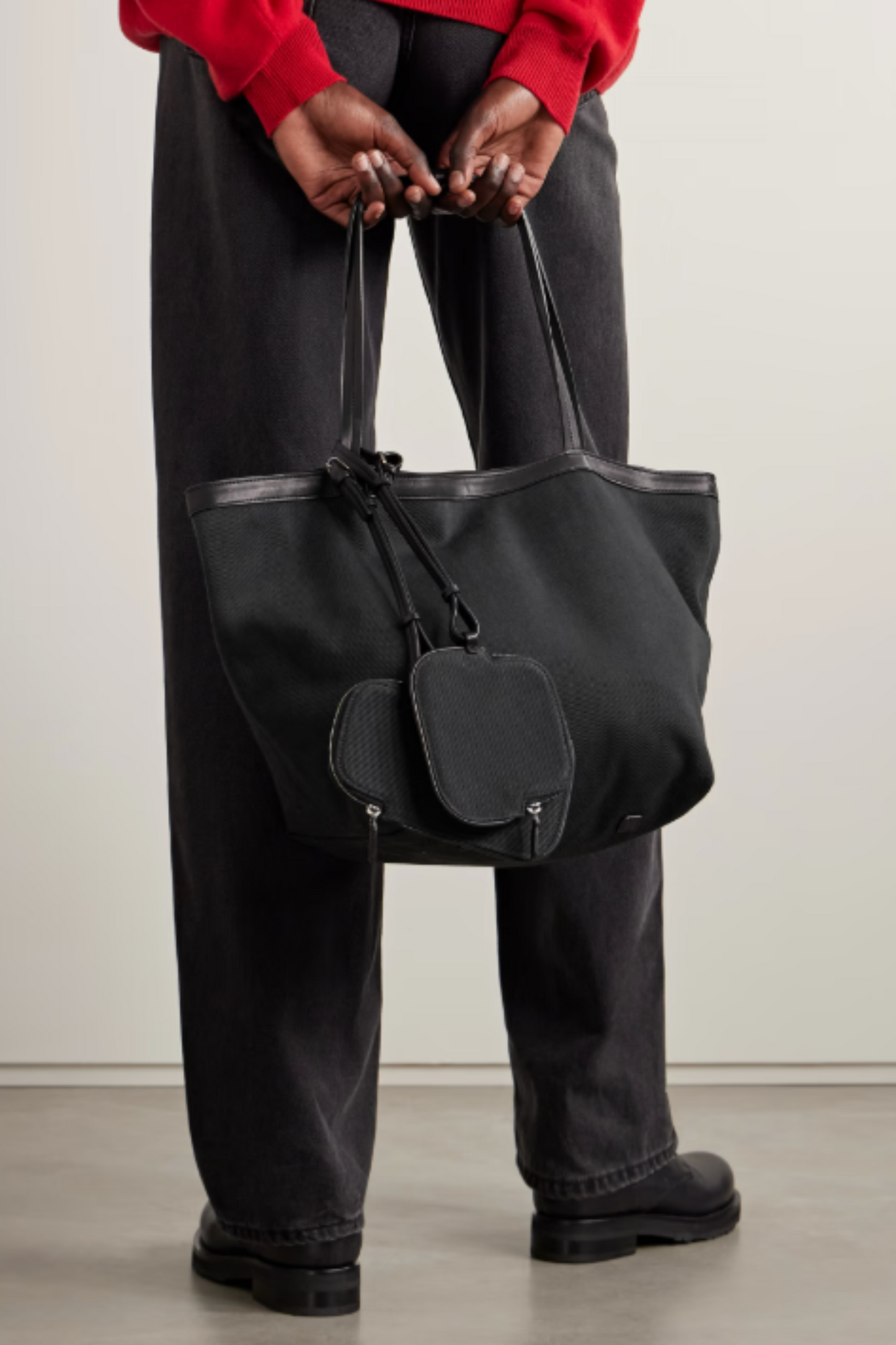 Park Reversible Leather-Trimmed Twill Tote