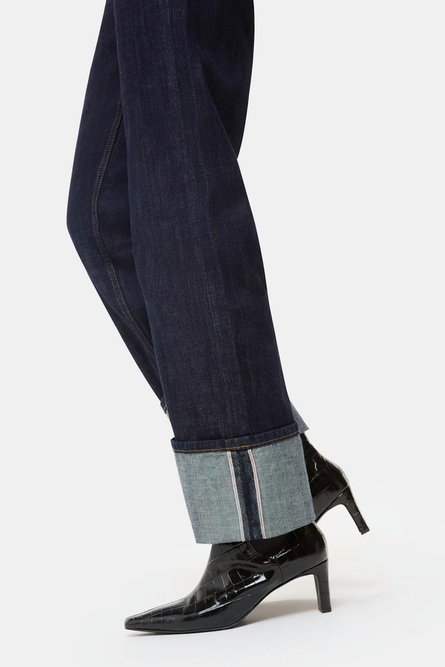 Black Darla Croc Heeled Boot
