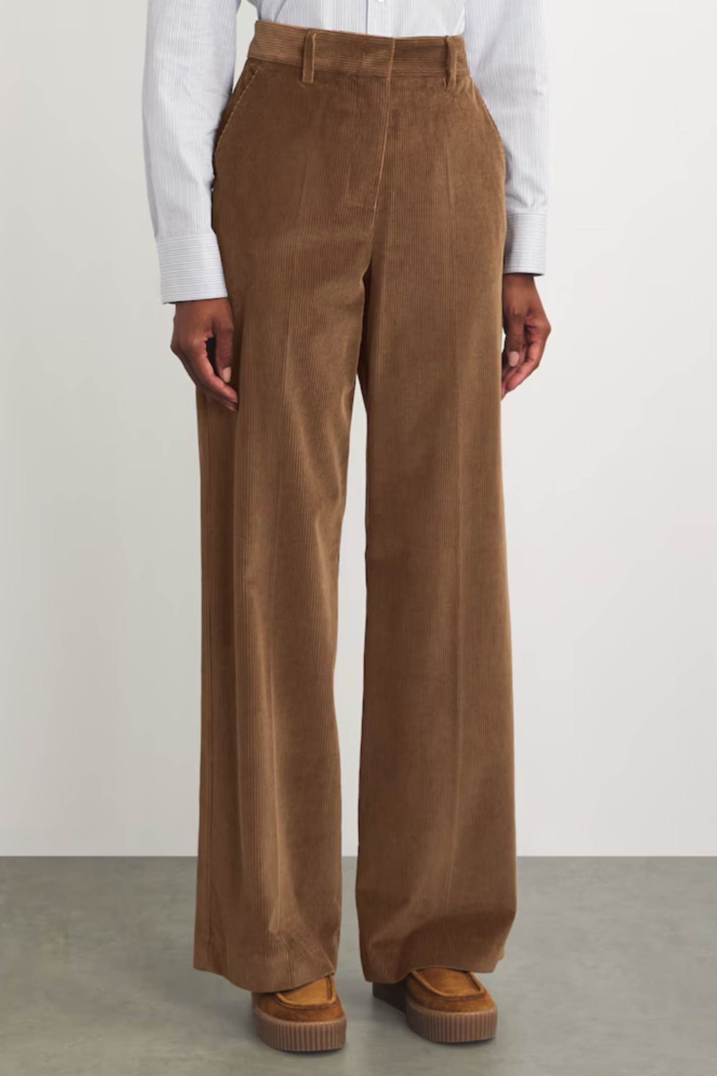 Cotton Corduroy Wide-Leg Trousers