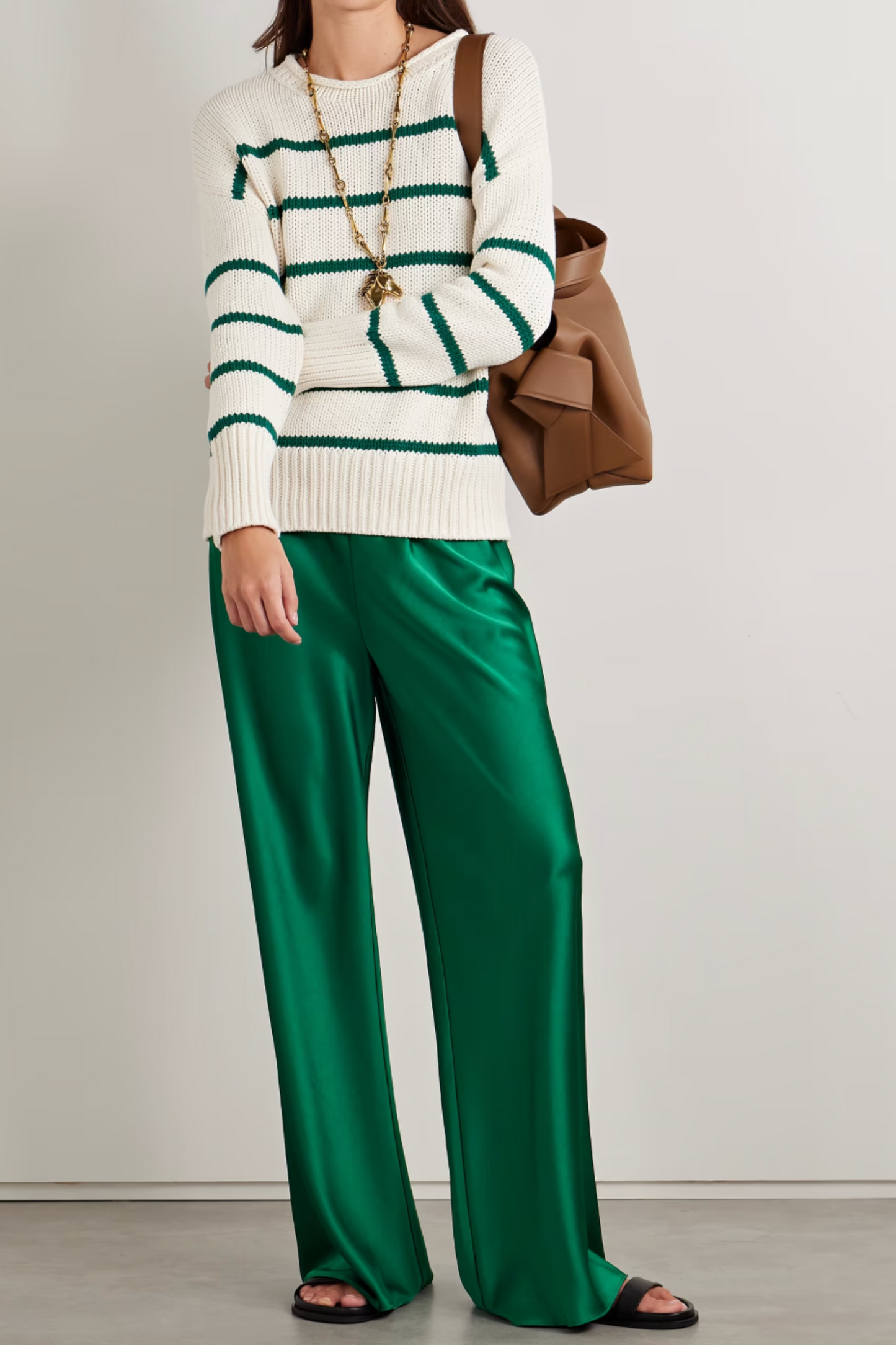 Colby satin wide-leg pants