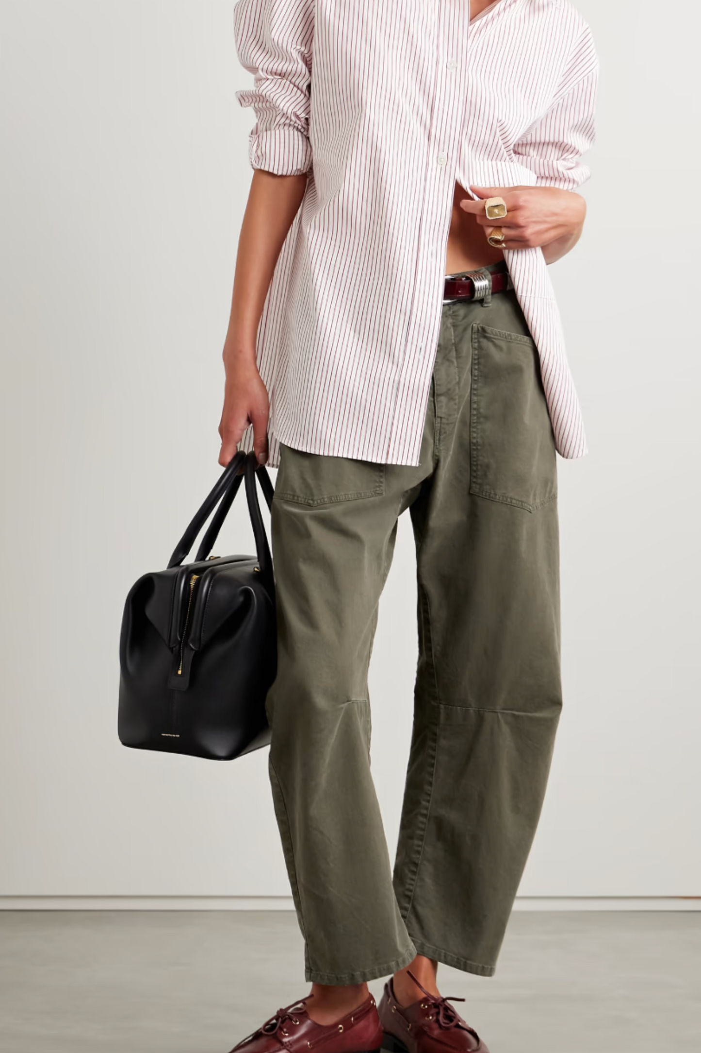 Shon pleated cotton-blend twill tapered pants