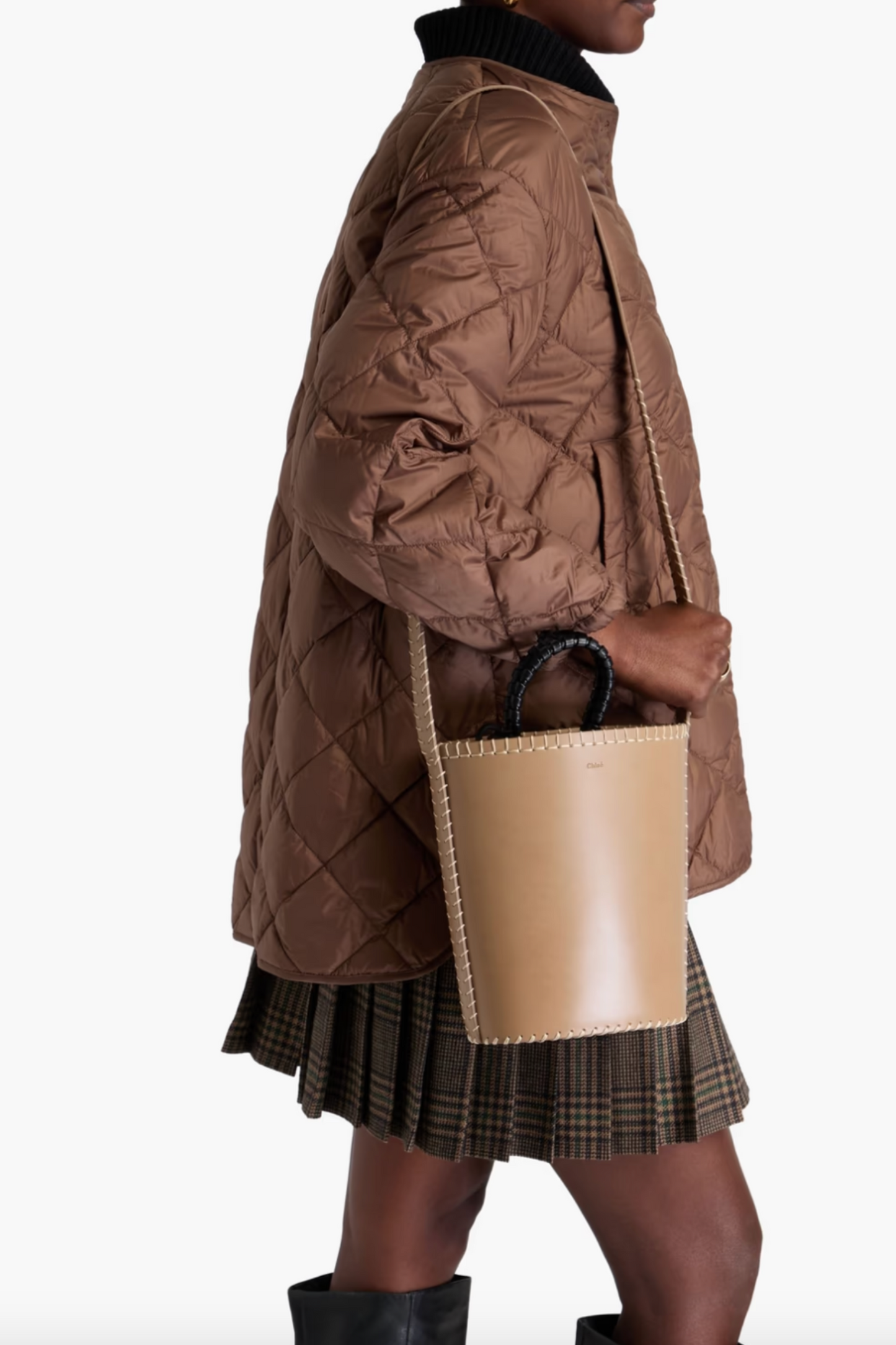Louela Leather Bucket Bag