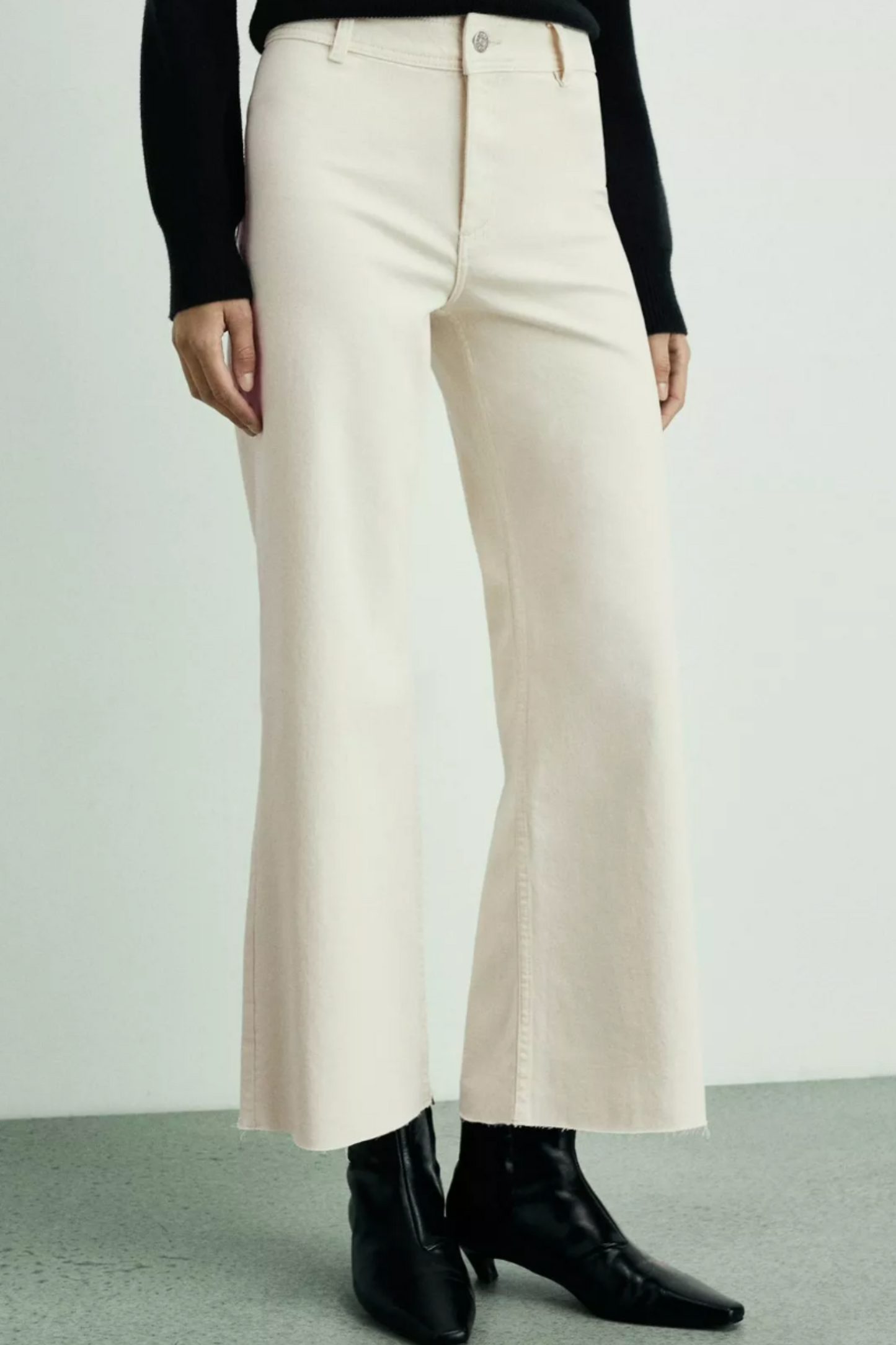 Catherin High Waist Culotte Jeans, Natural White