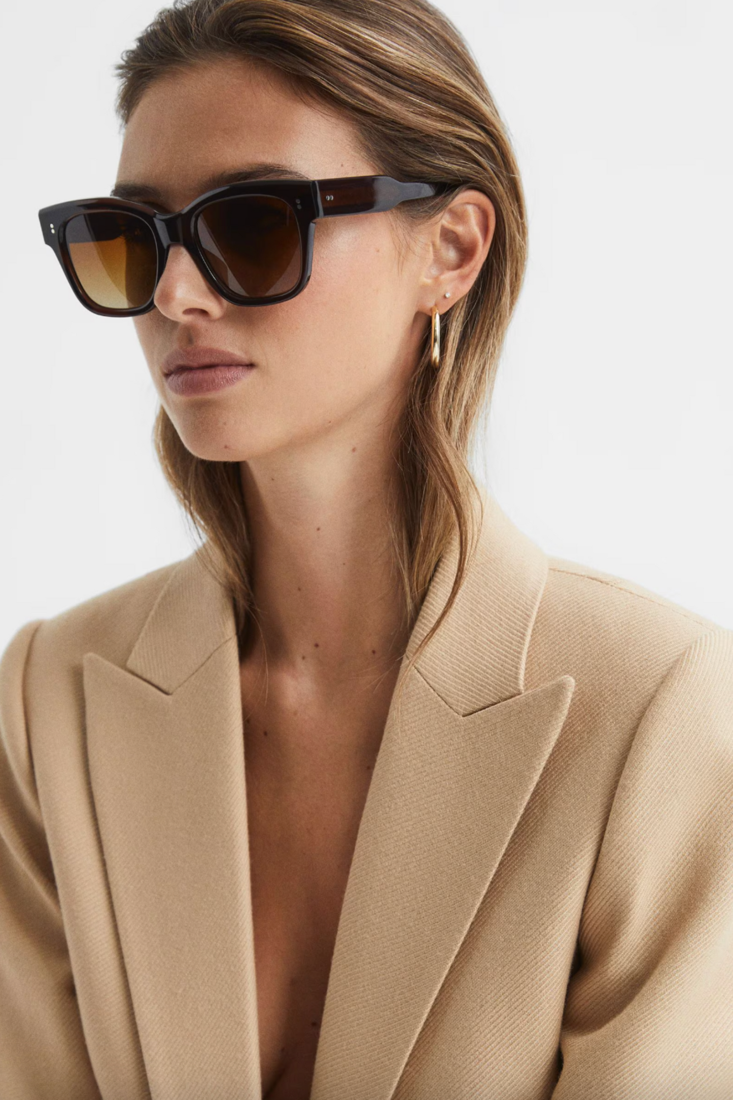 Seven Chimi Large Frame Acetate Sunglasses in Brown