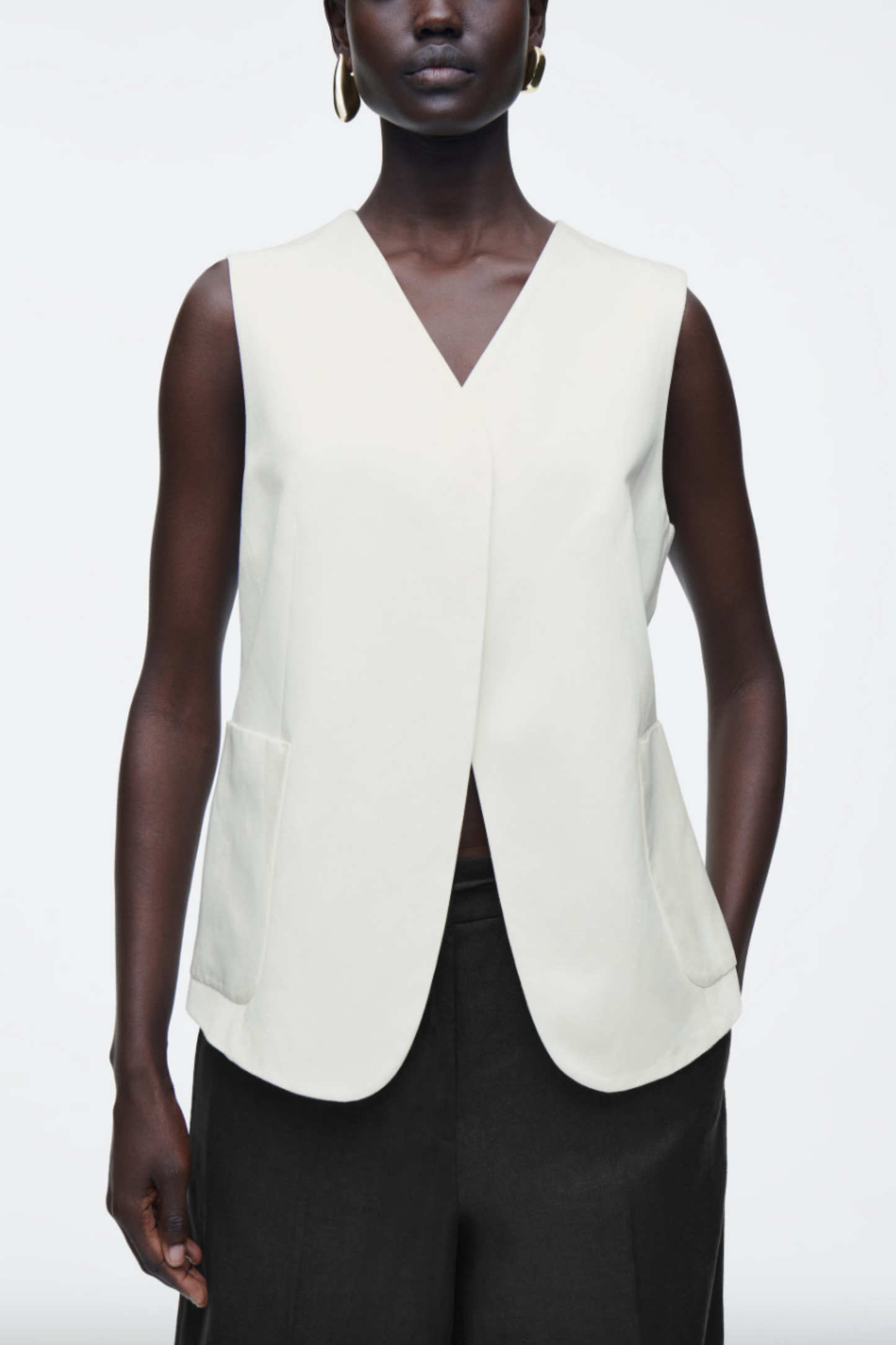 Wrap-Front Linen-Blend Waistcoat