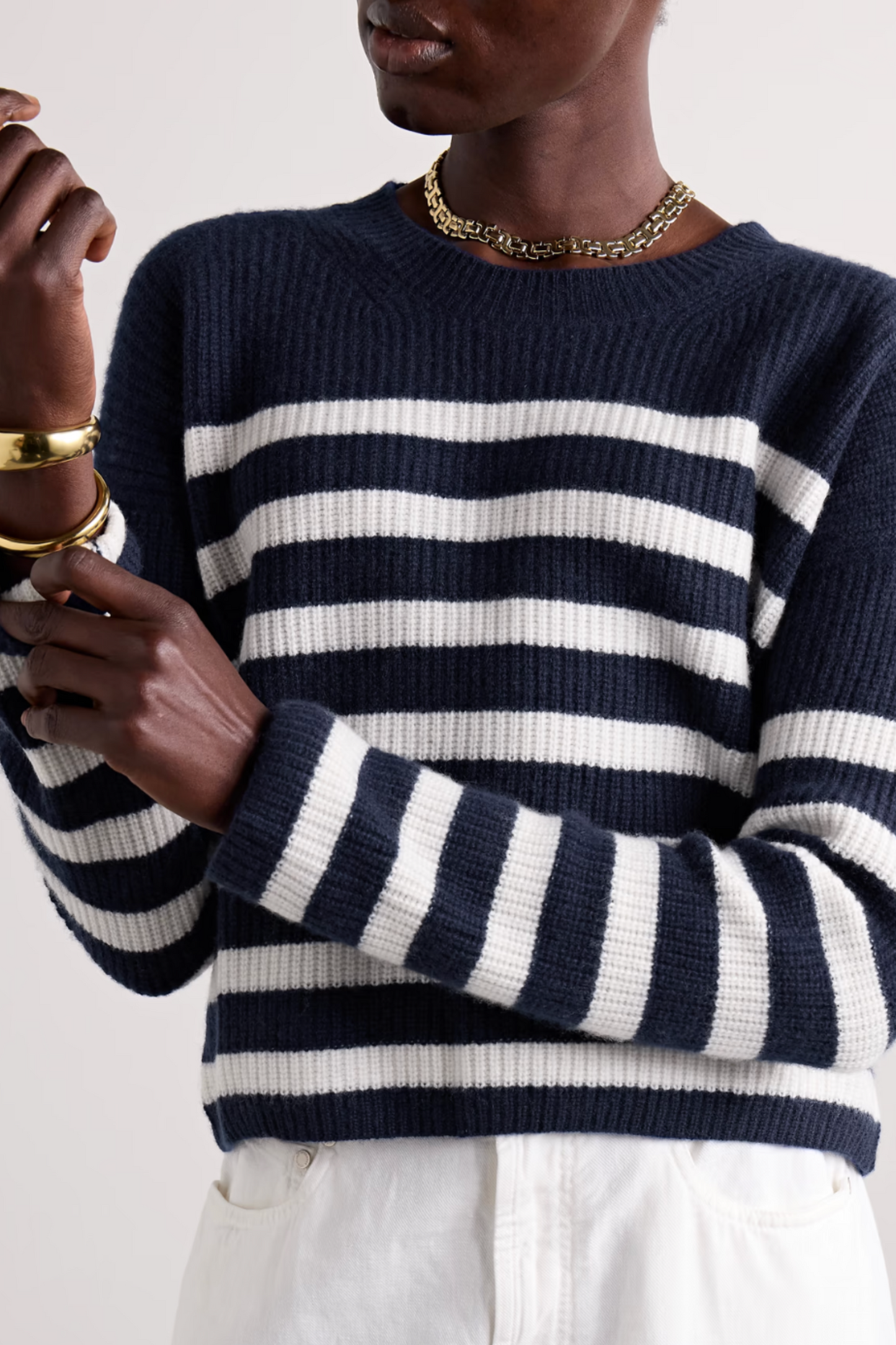 Mini Toujours Striped Cashmere Sweater