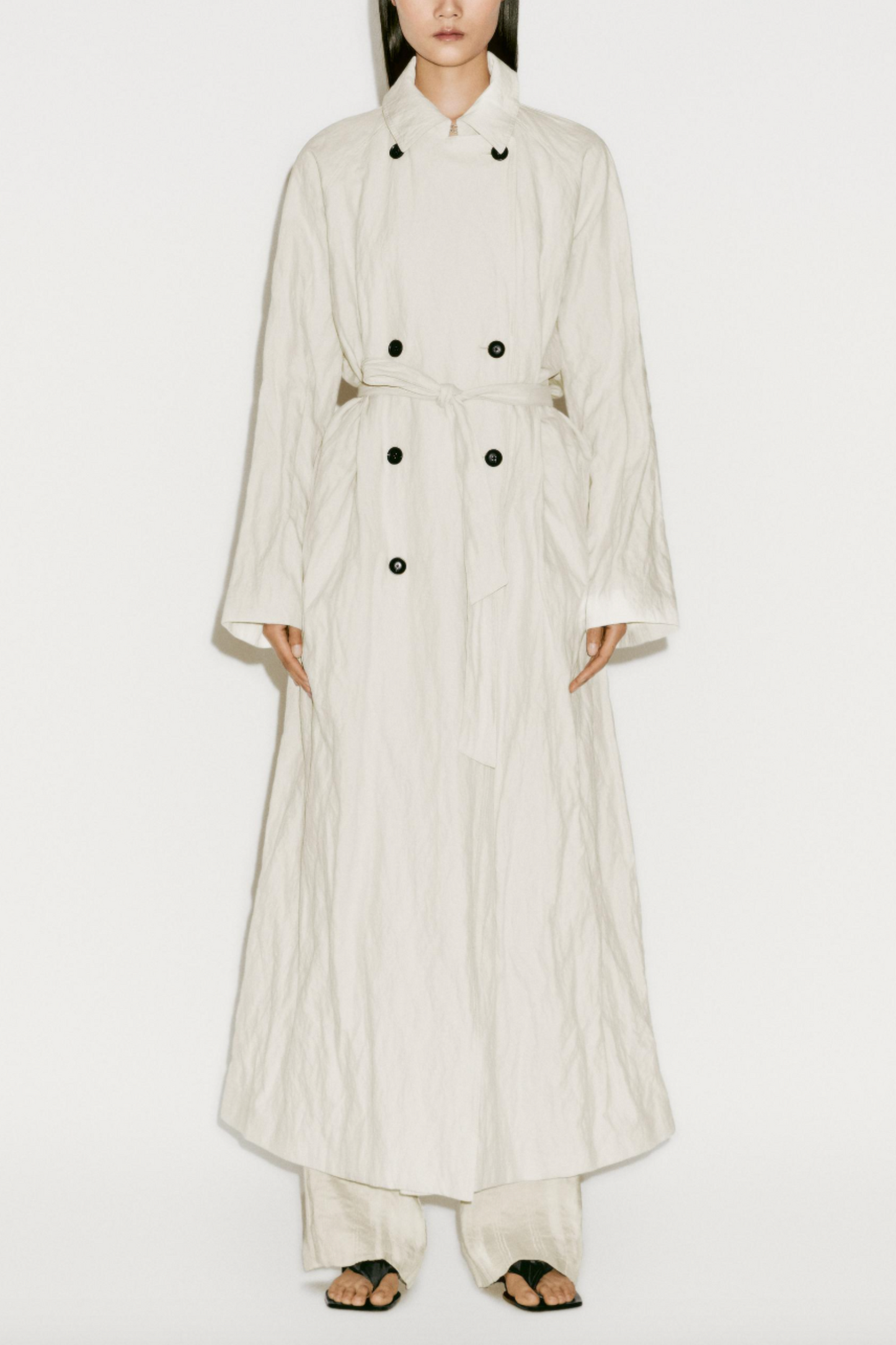 Long Voluminous Cotton Blend Trench Coat - Limited Edition