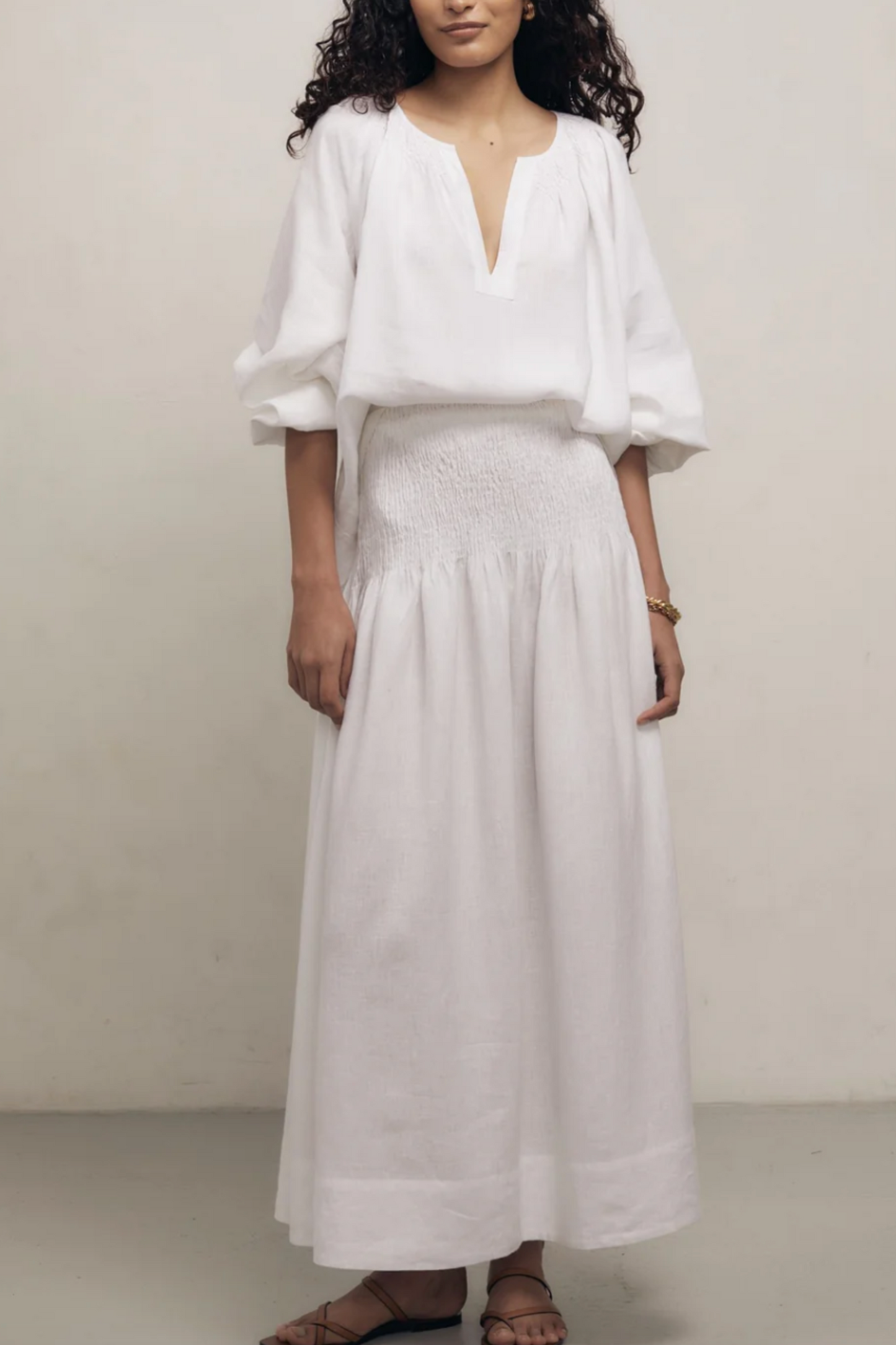 Sula - White Linen Skirt