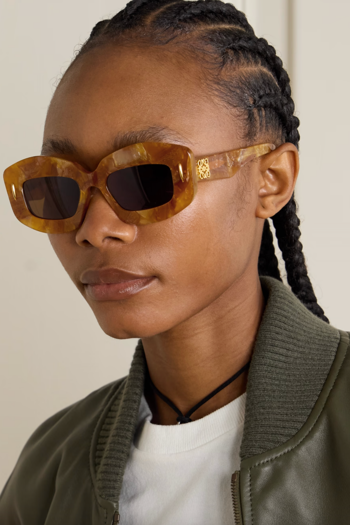 Screen Square-frame Marbled Acetate Sunglasses