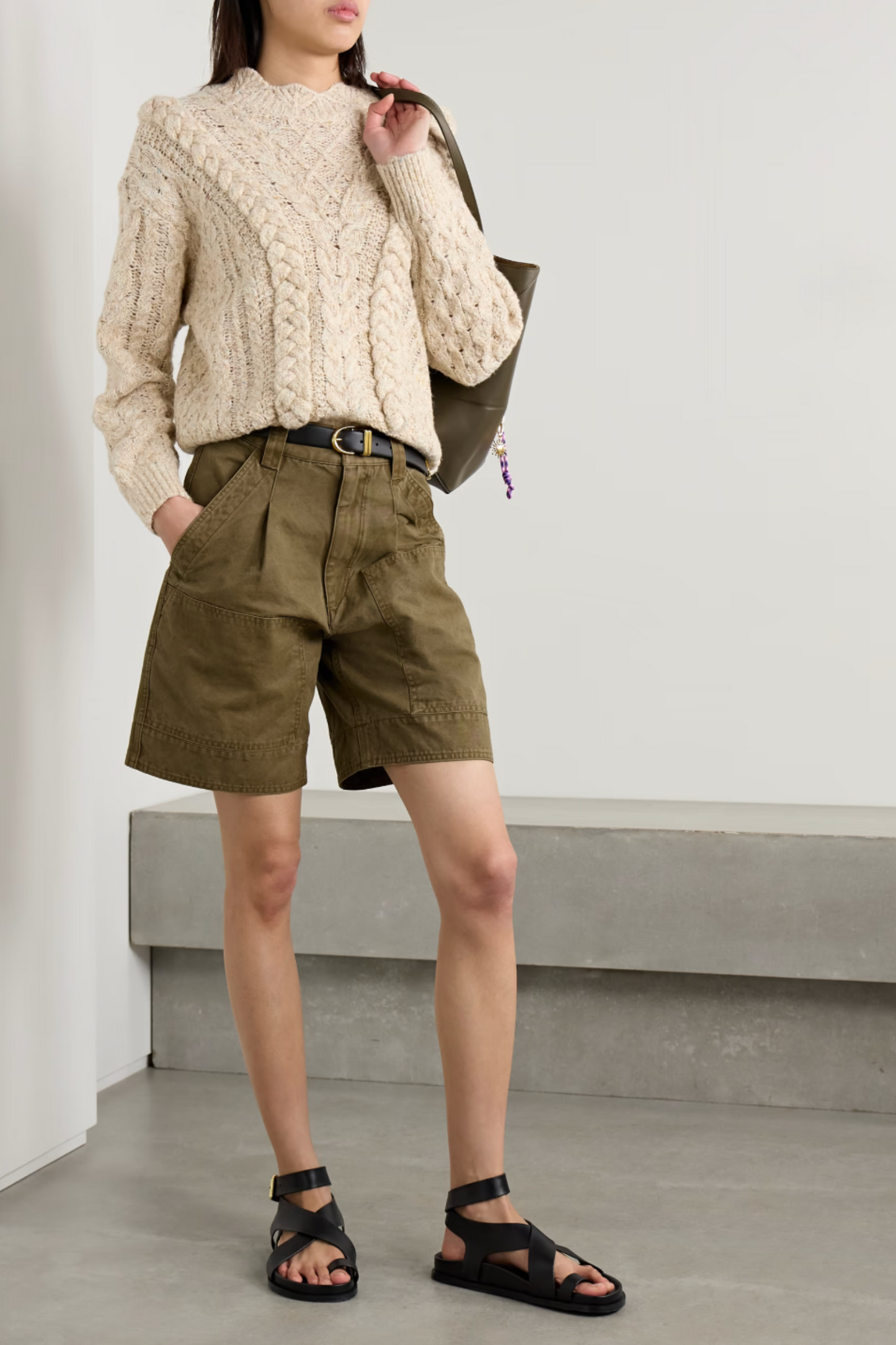 Katja Pleated Cotton-canvas Shorts